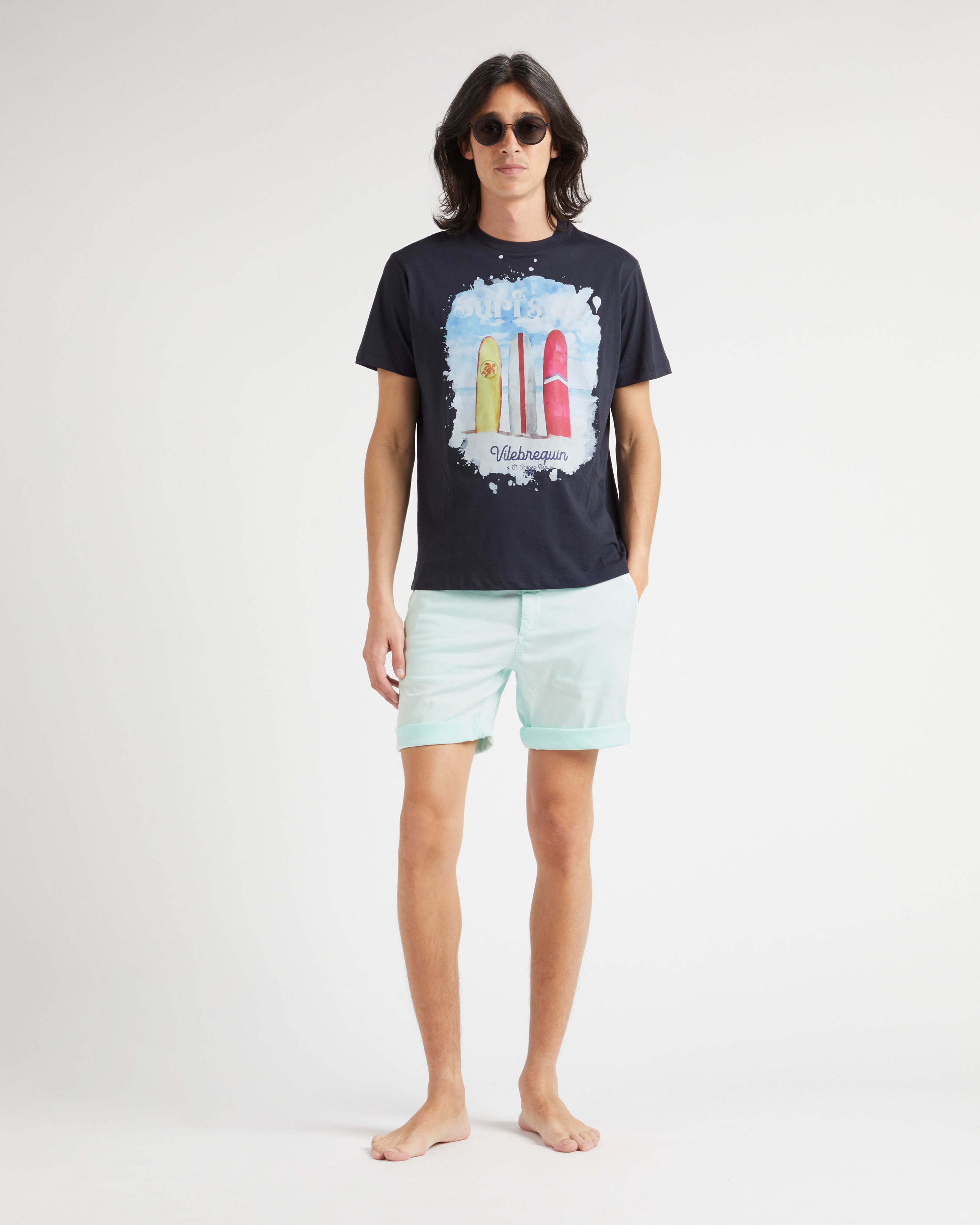 Bermuda uomo in raso e Tencel tinta unita THALASSA supp1 view