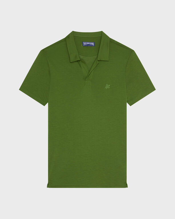 Vilebrequin - Men Tencel Polo Shirt Solid - Polo - Pirinol - Green - Size S