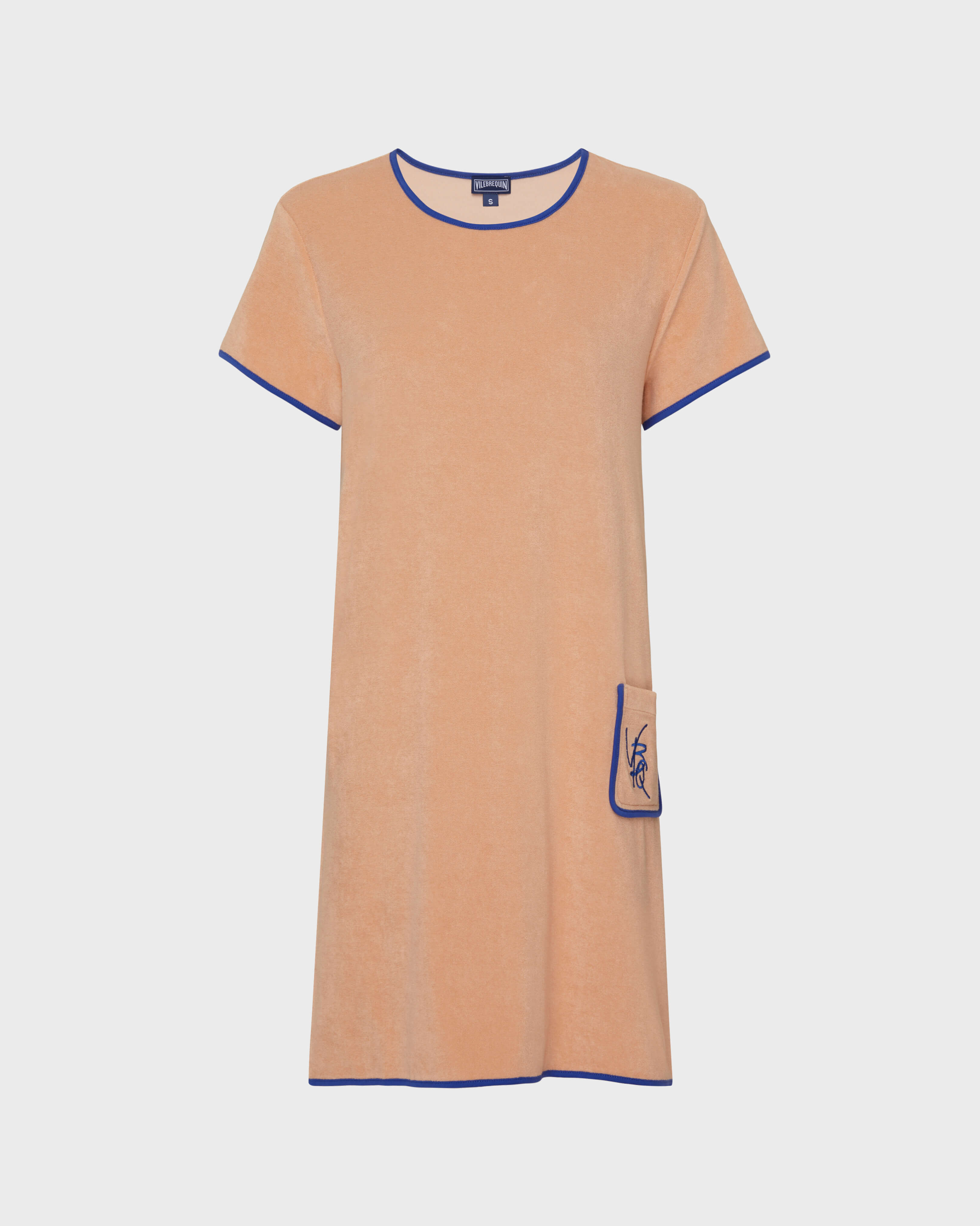 Women Terry Dress VBQ Line BLUSH front view