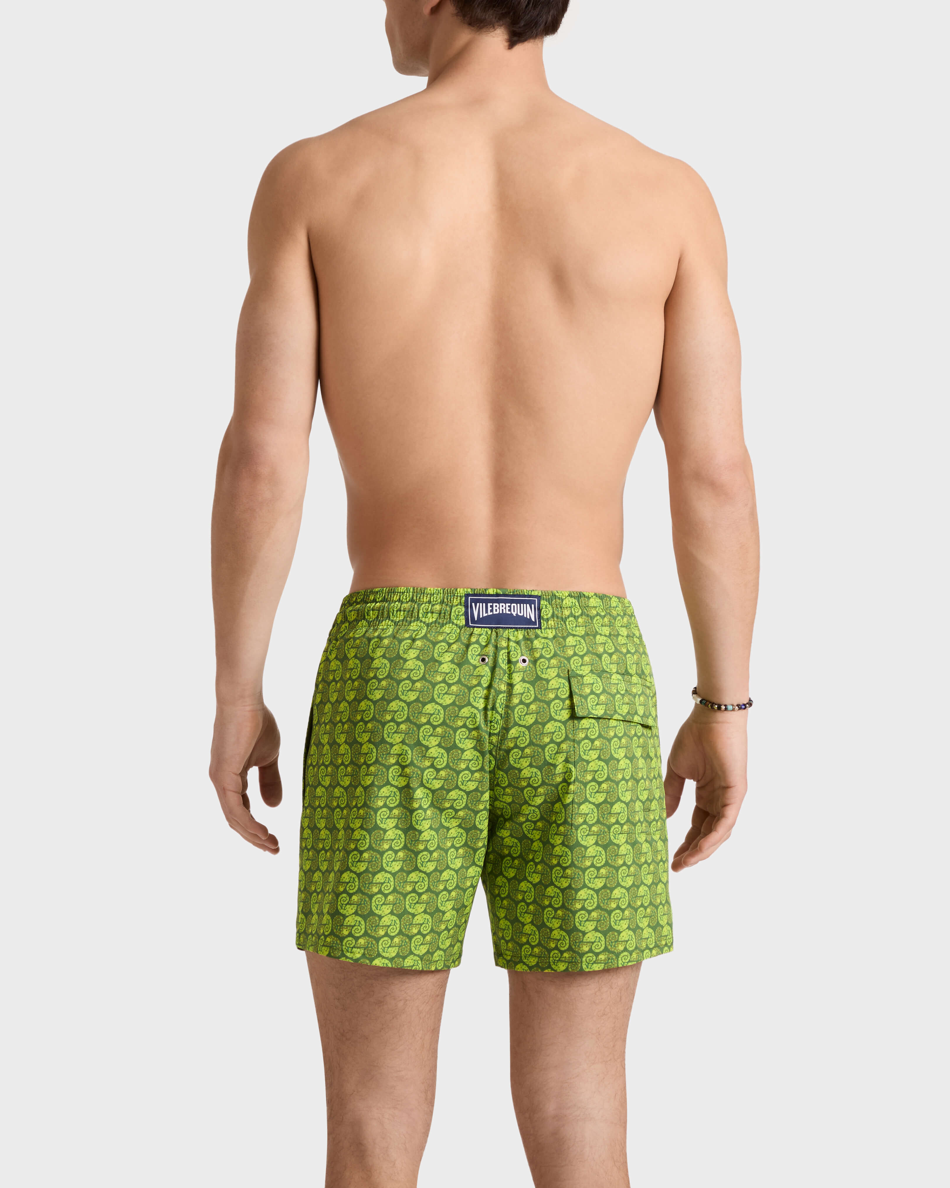 Men Stretch Short Swim Shorts Camaleo MILITAIRE backworn view