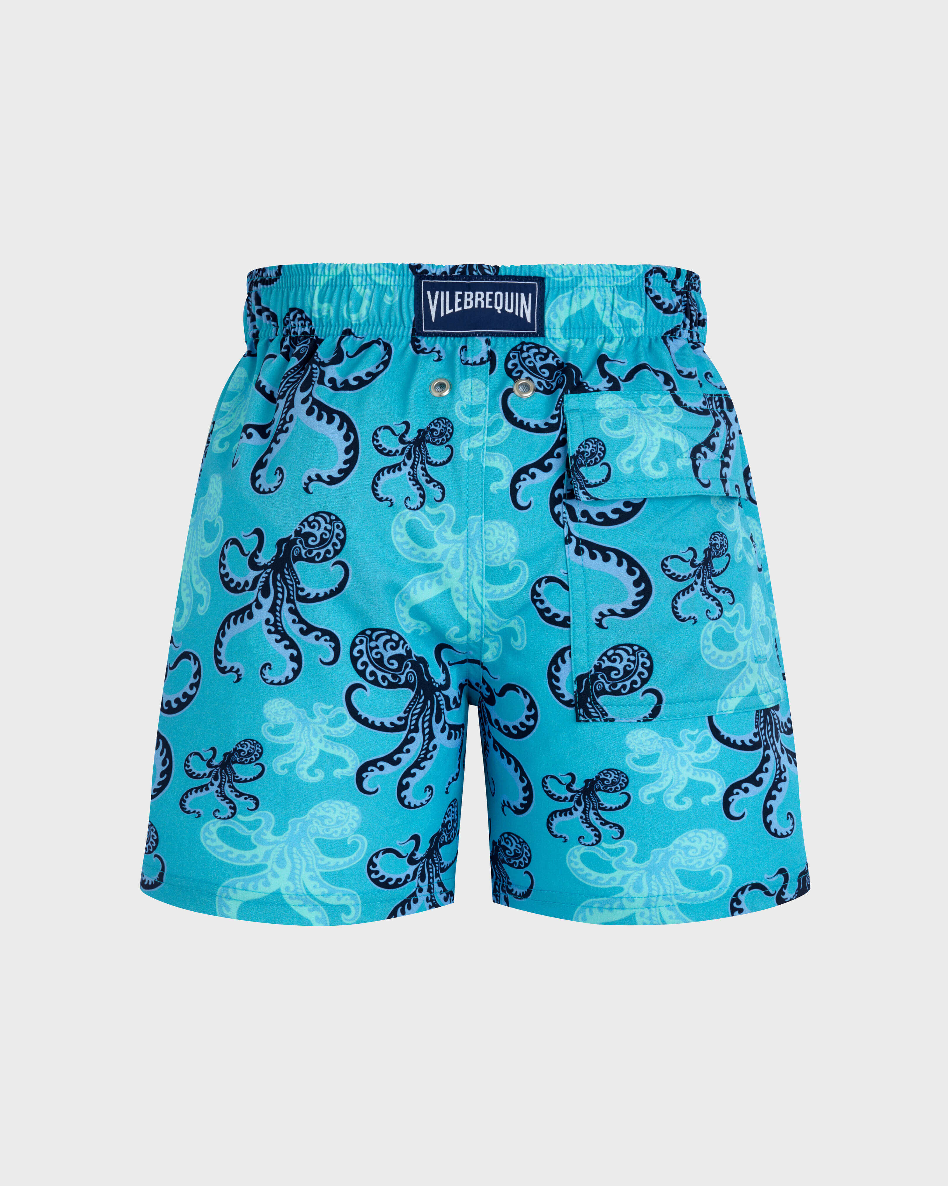 Boys Stretch Swim Trunks Poulpes BORA BORA back view
