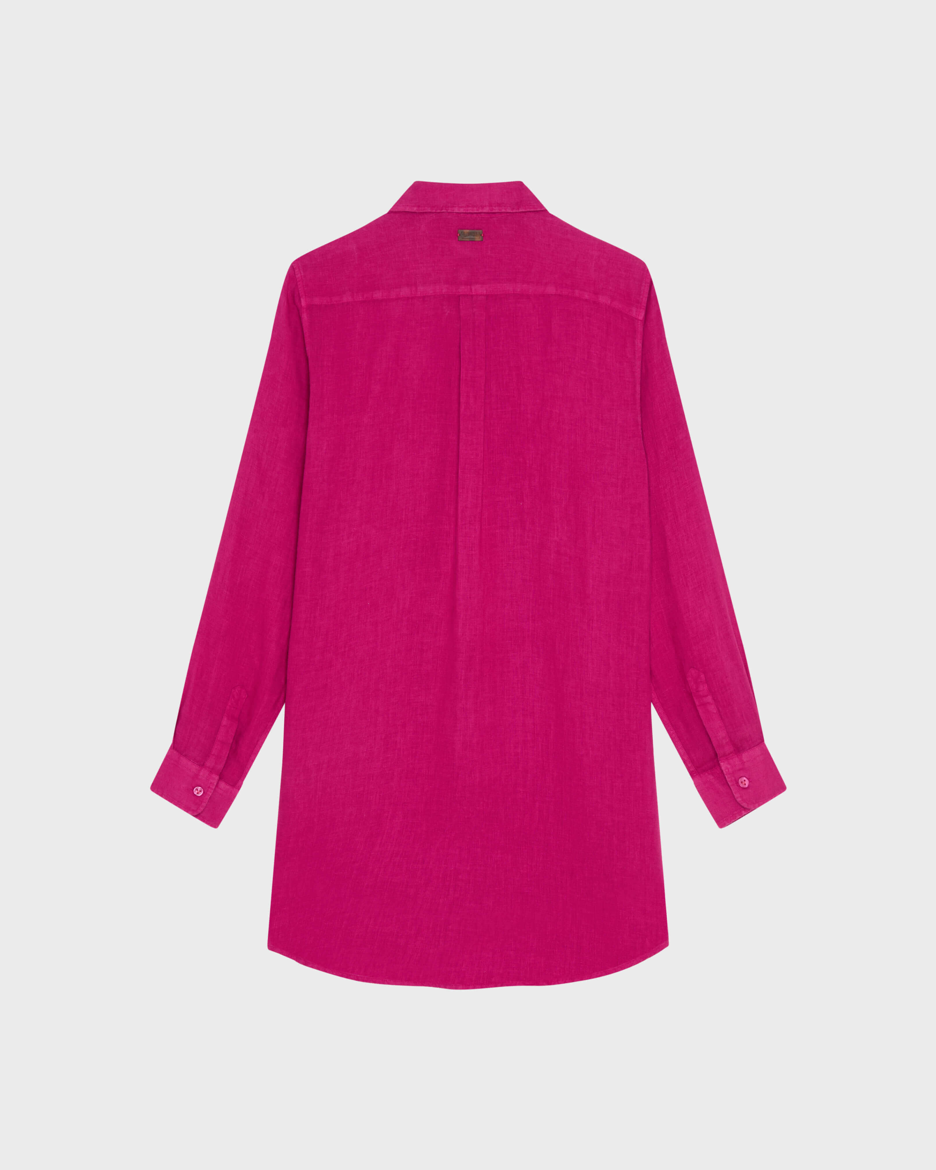 Chemisier donna in lino tinta unita PORPORA back view