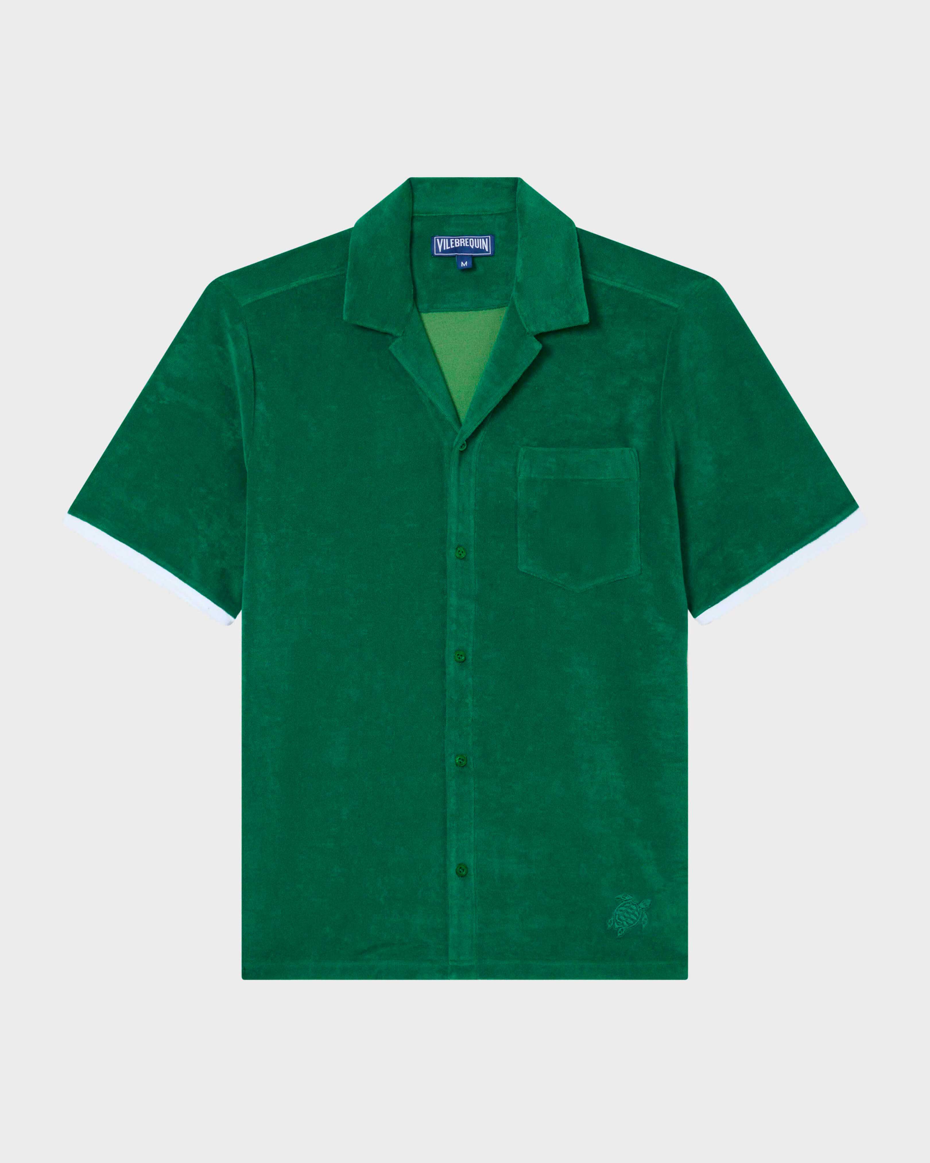 Men Terry Bowling Shirt Solid TROPICAL front view