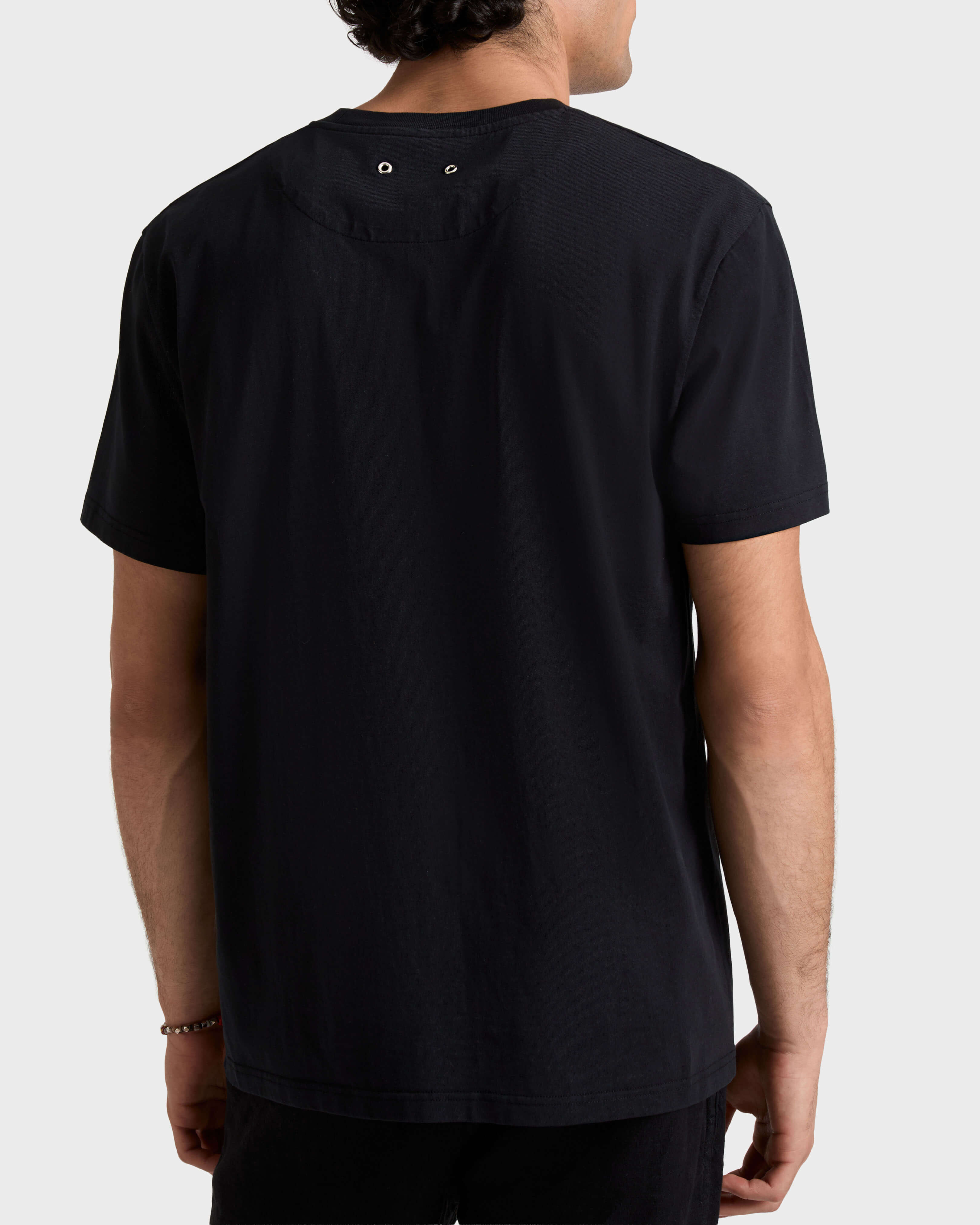 Men Oversize Organic Cotton T-shirt Bubble Turtle 3D BLACK backworn view