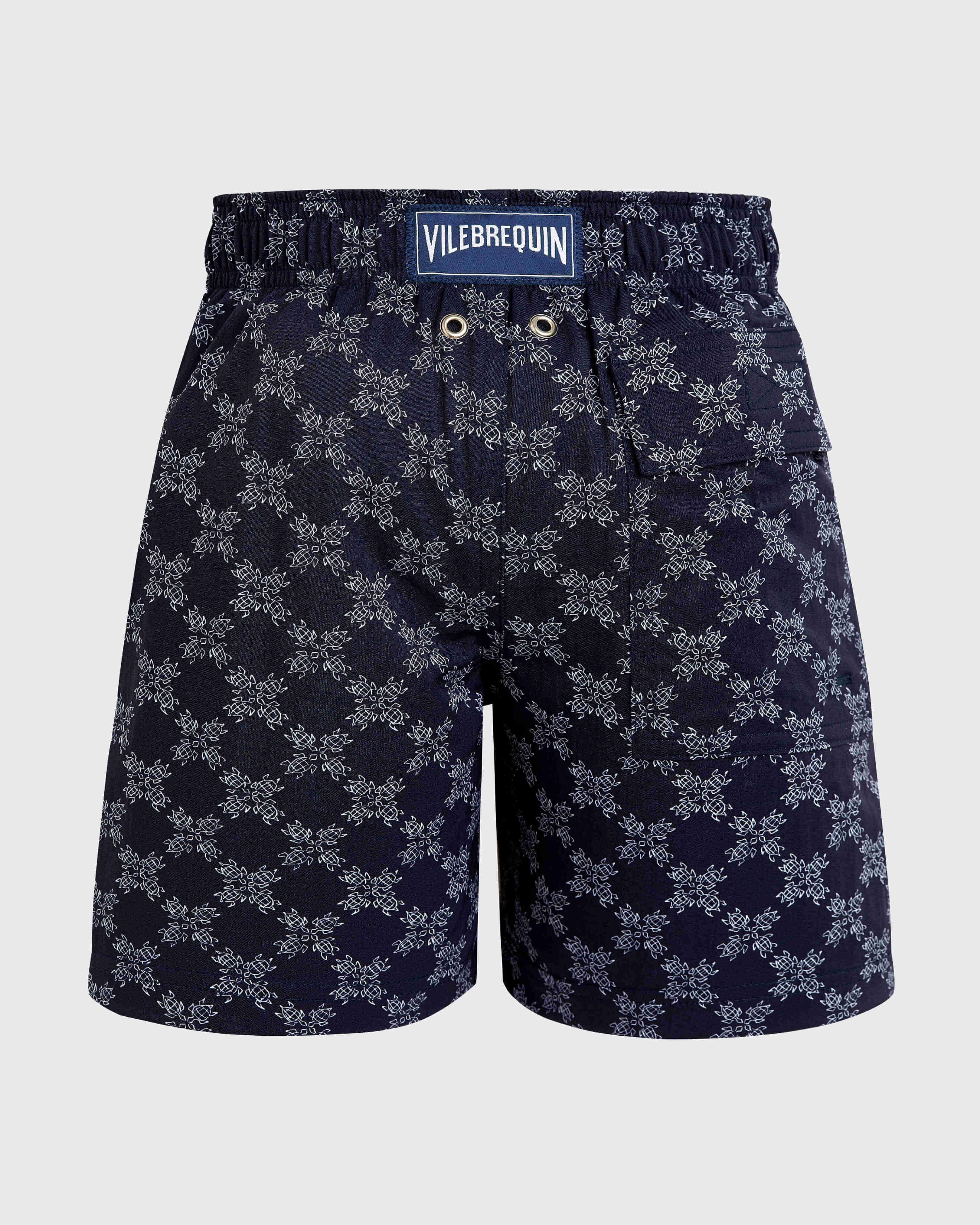 Boys Stretch Swim Shorts Turtle Monogram MARINEBLAU back view