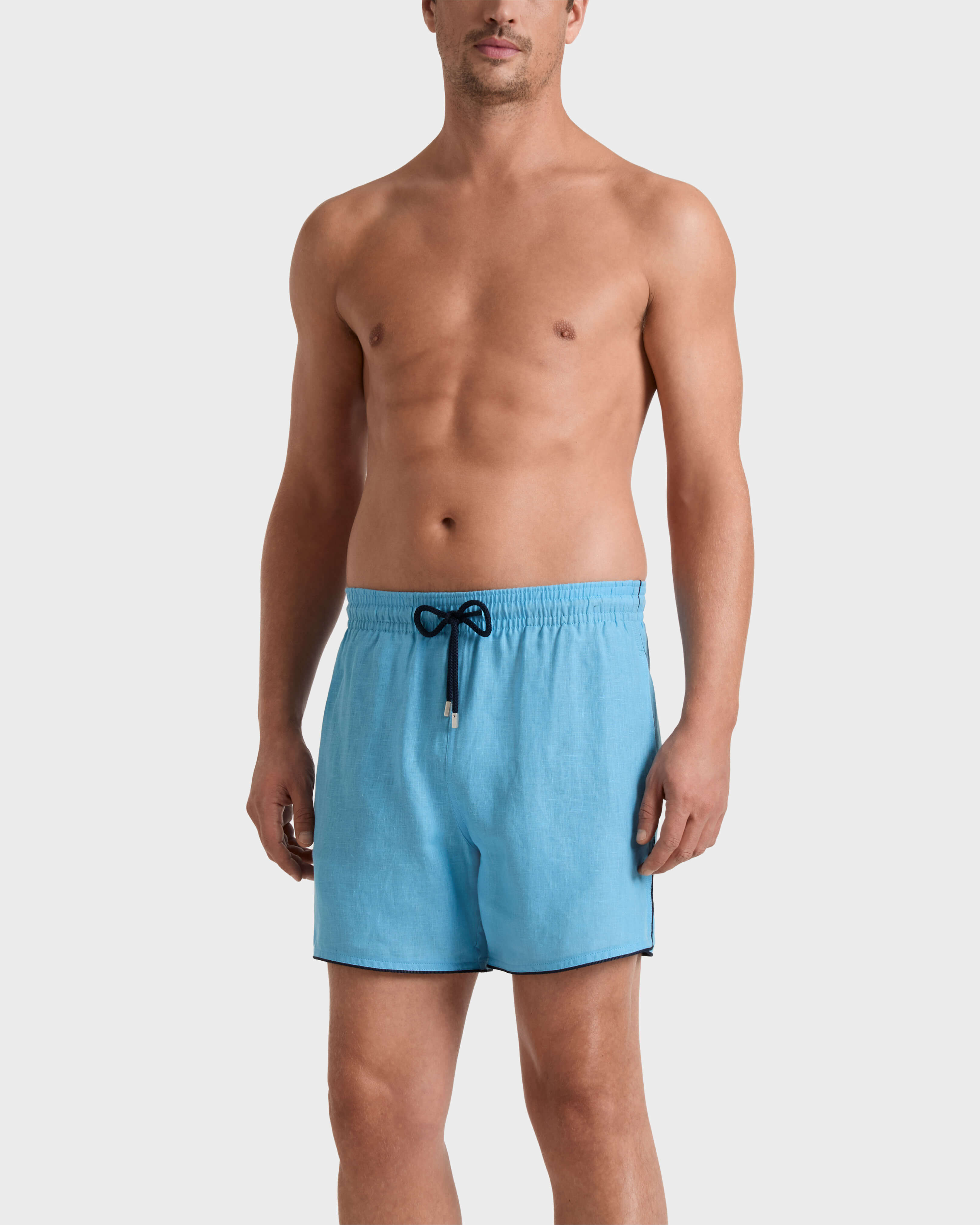 Maillot de bain en lin homme uni LARIMAR frontworn view
