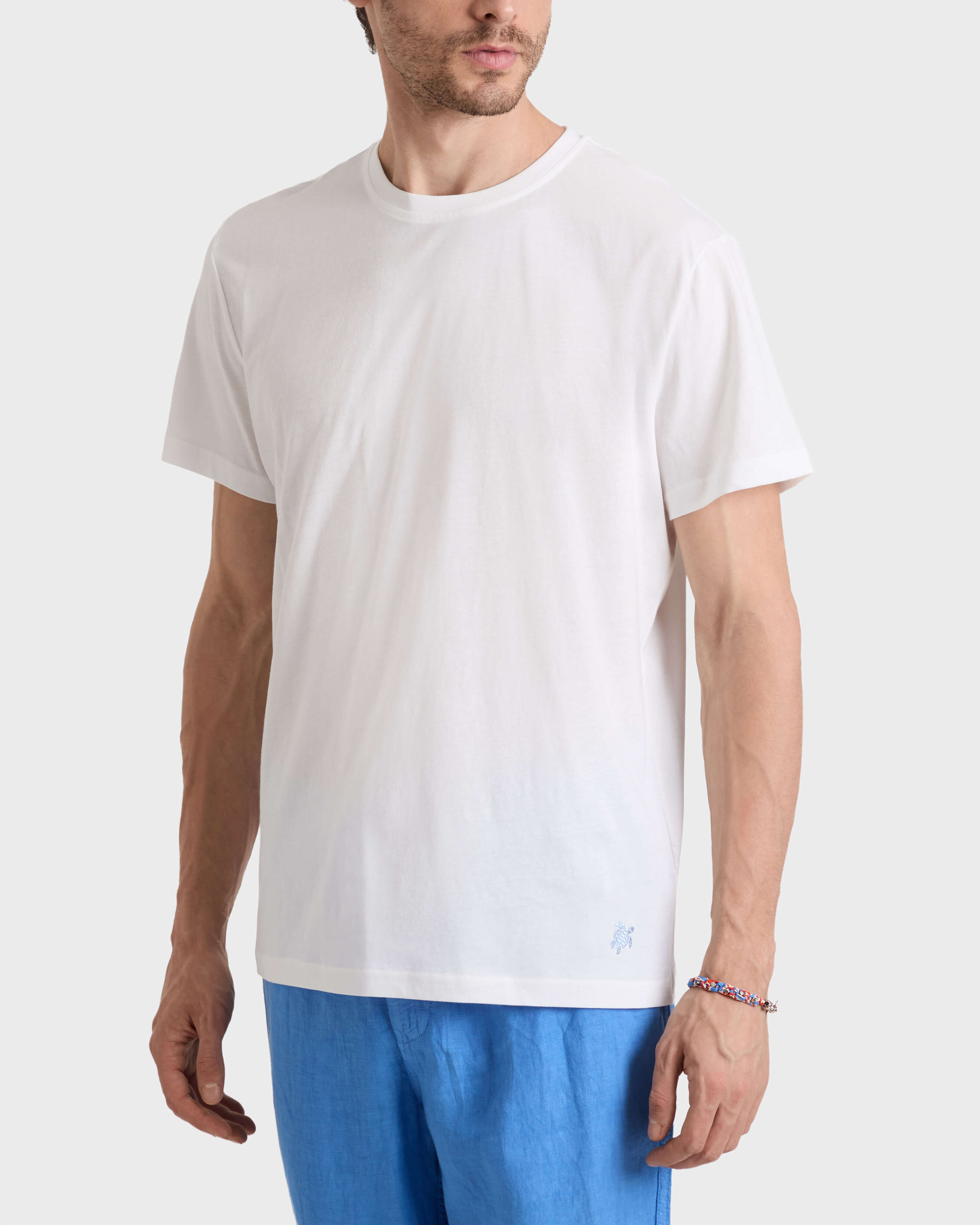 Men Cotton T-shirt Tropicalissimo NAVY frontworn view