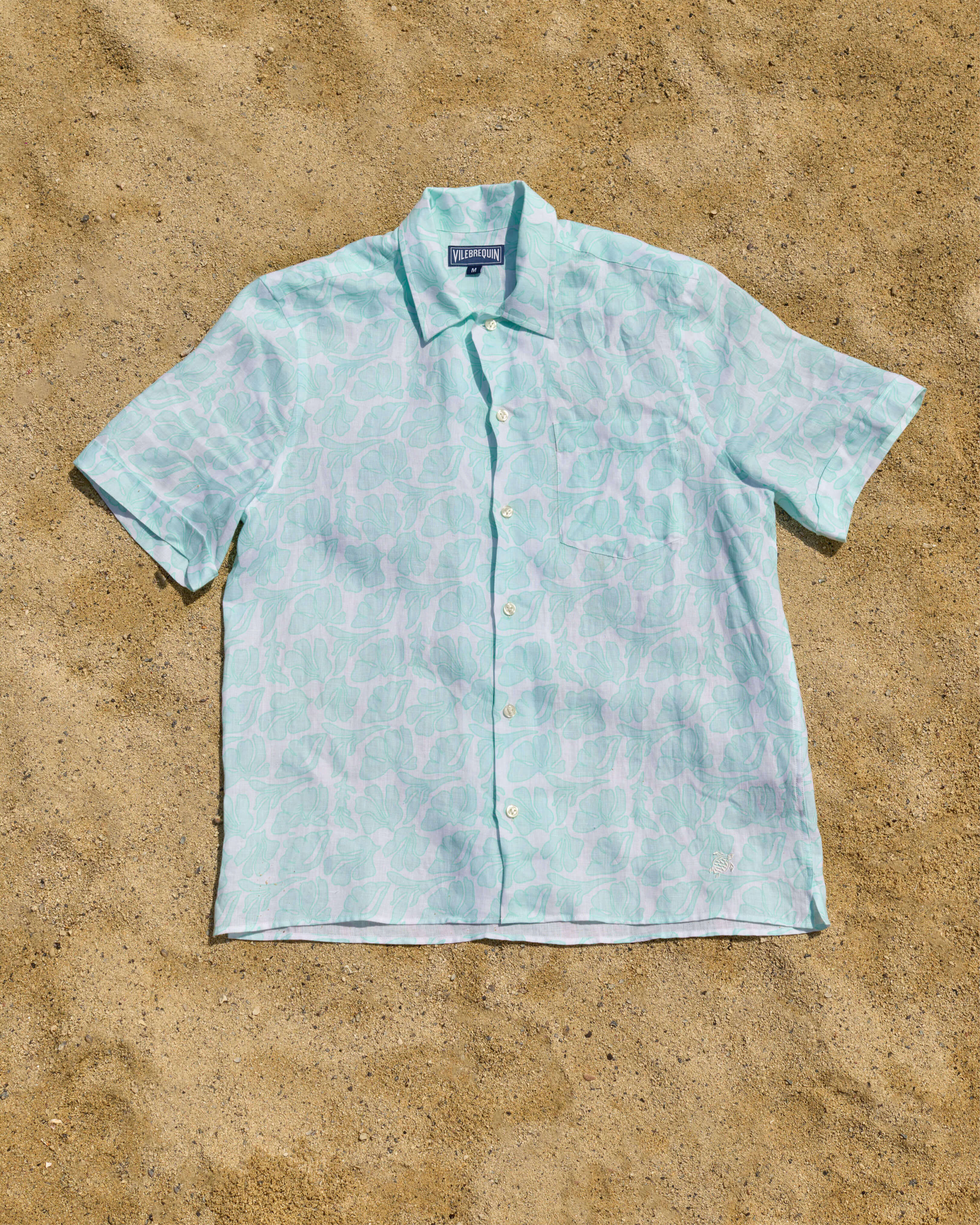 Men bowling Linen Shirt Seashells WHITE override view