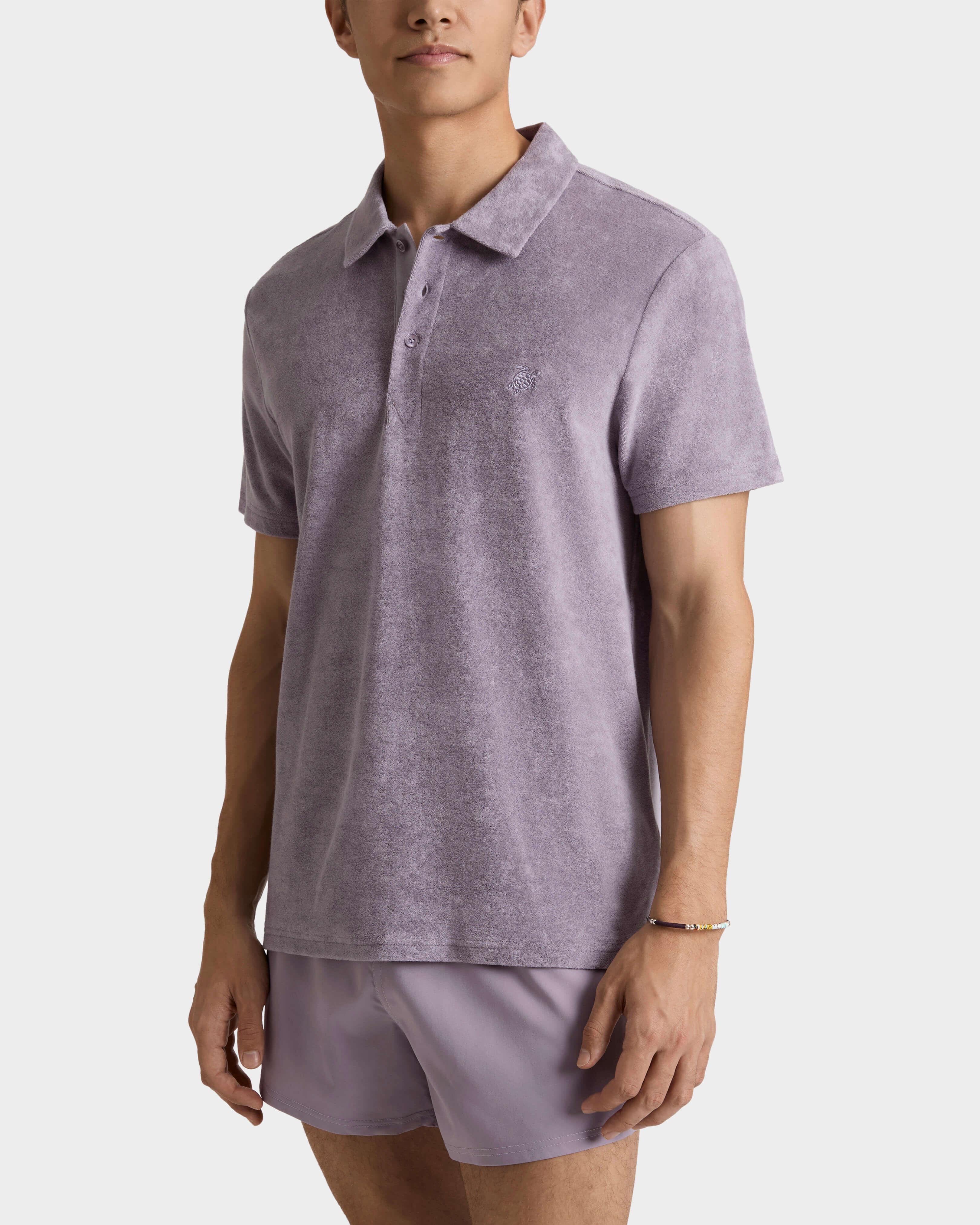 Solid Frottee-Polohemd für Herren OURAGAN frontworn view