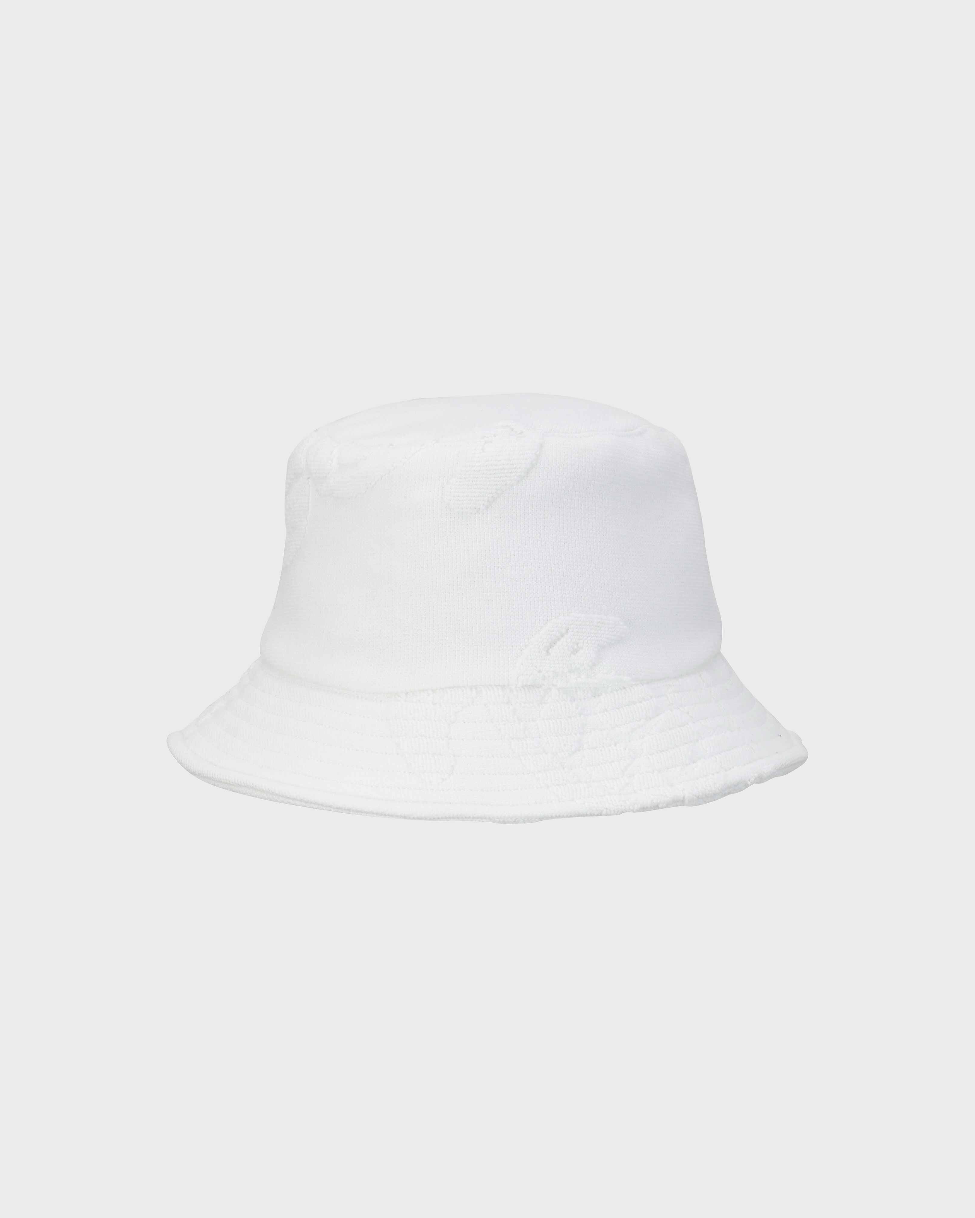 Terry Bucket Hat Turtle Jacquard WHITE back view