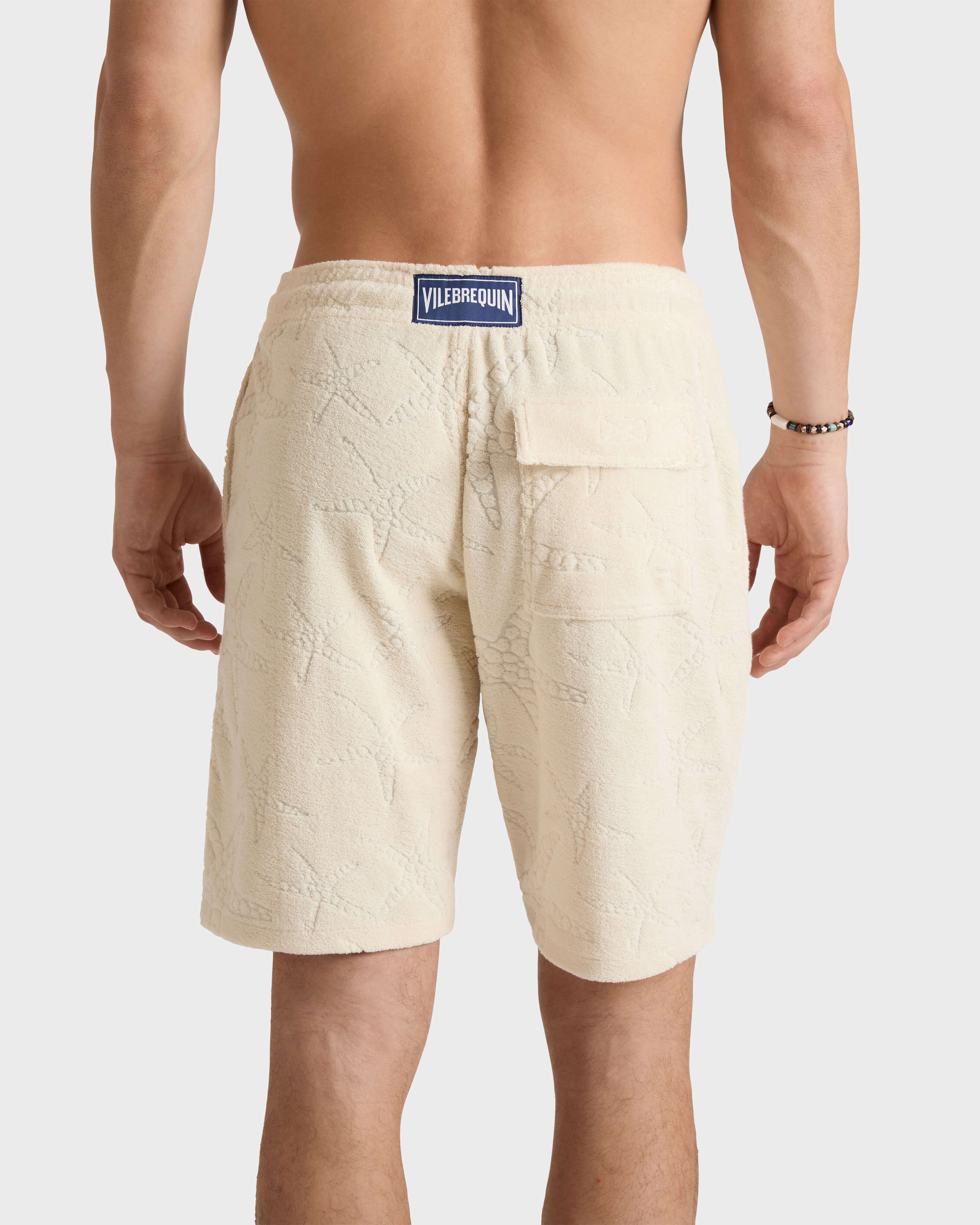 Men Terry Bermuda Shorts Starlettes Jacquard BRUME backworn view