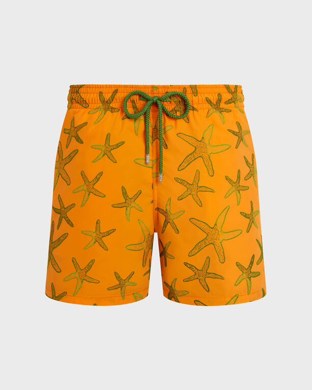 Vilebrequin - Men Swim Shorts Embroidered Starlettes - Limited Edition - Swimwear - Mistral - Orange - Size S