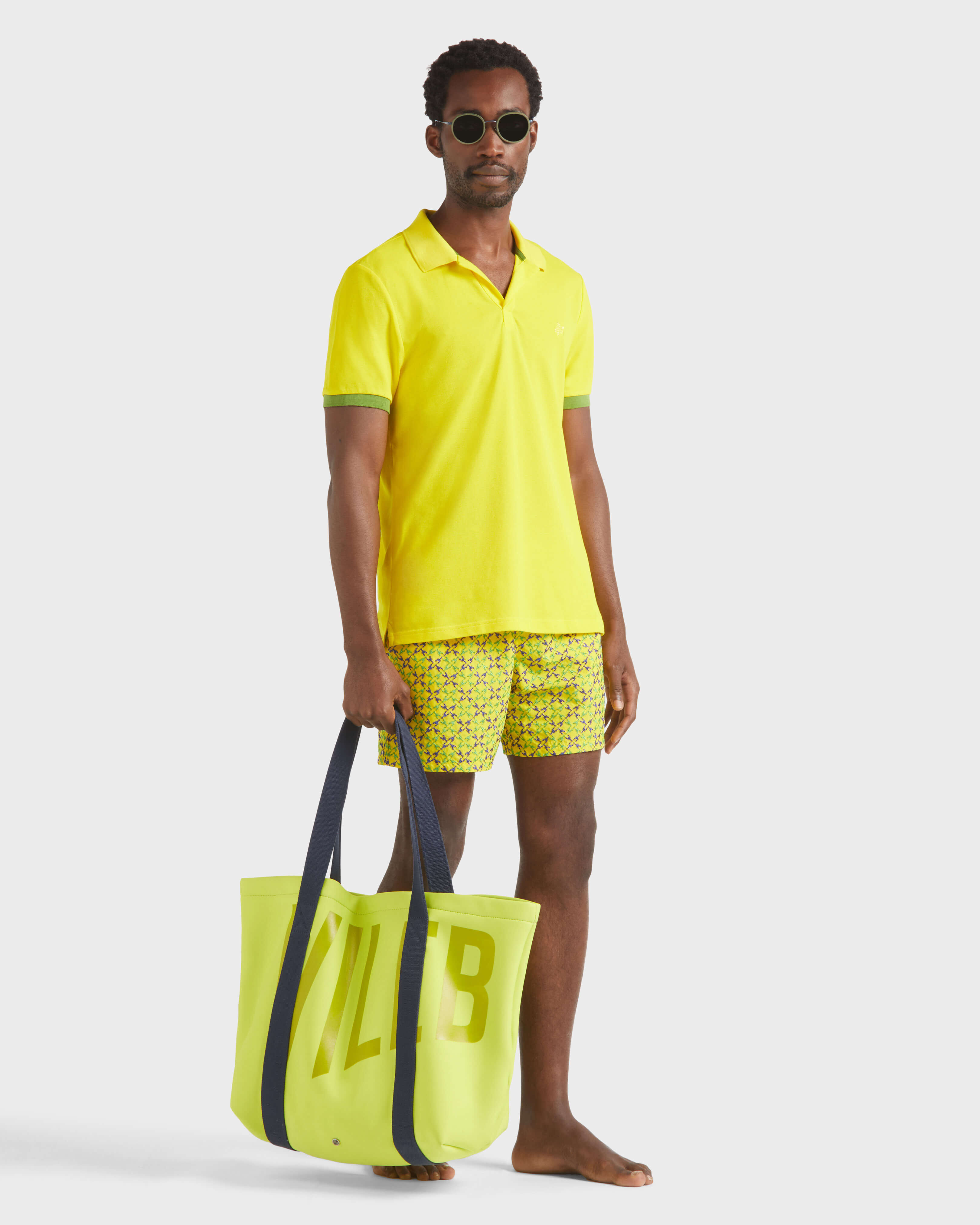 Men Organic Cotton Pique Polo Shirt Solid SUN supp1 view