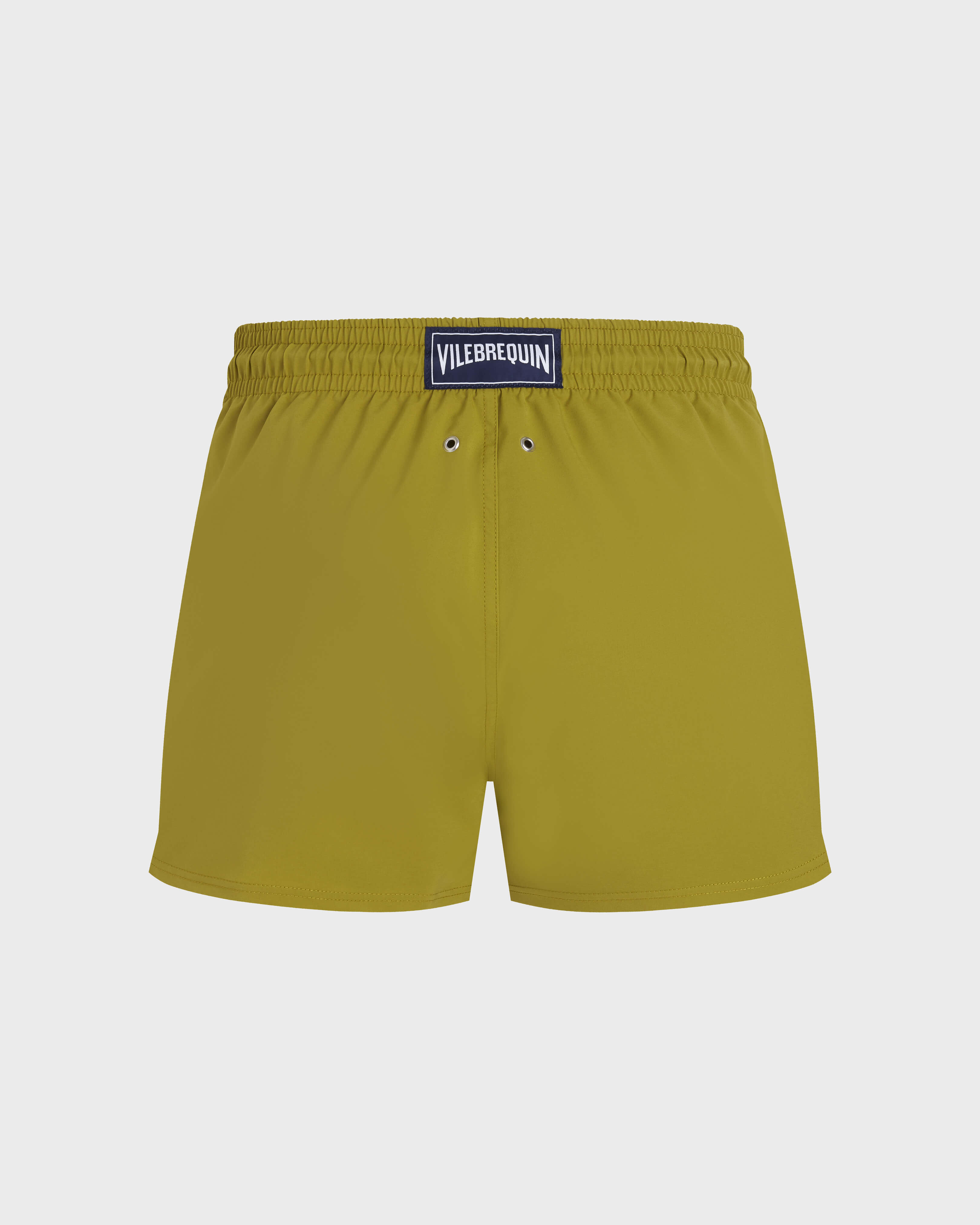 Men Swimwear Short and Fitted Stretch Solid WORMWOOD back view