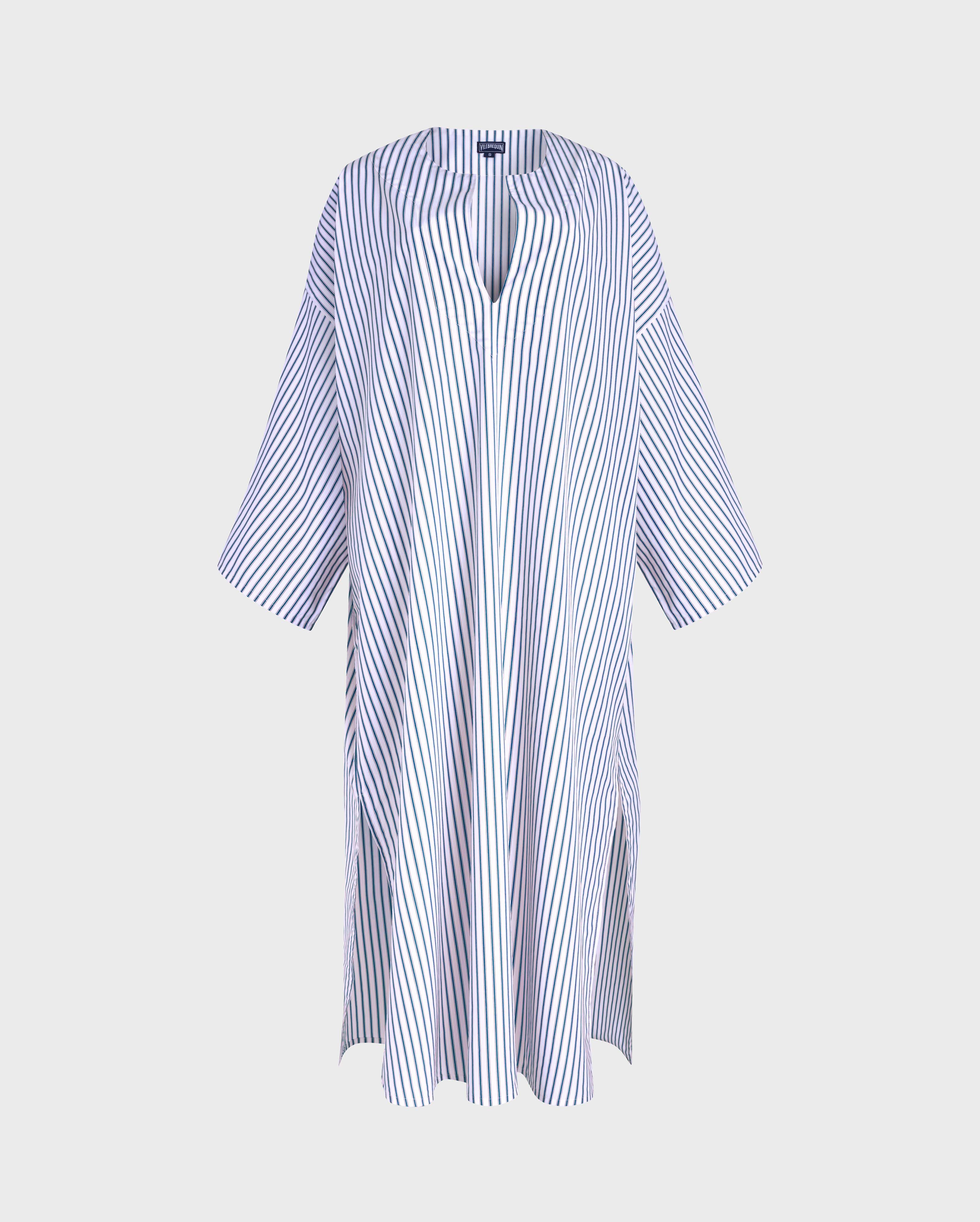 Women Caftan Dress Striped- Vilebrequin x Ines de la Fressange PALACE front view