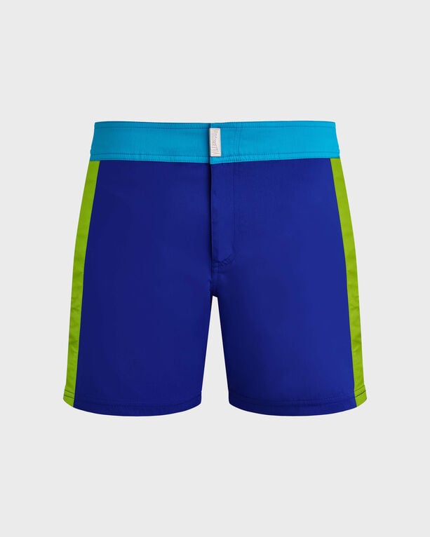 Vilebrequin – Color Block Stretch-badeshorts Mit Flachem Bund Für Herren – Bademode – Merle – Blau – Größe XXXL