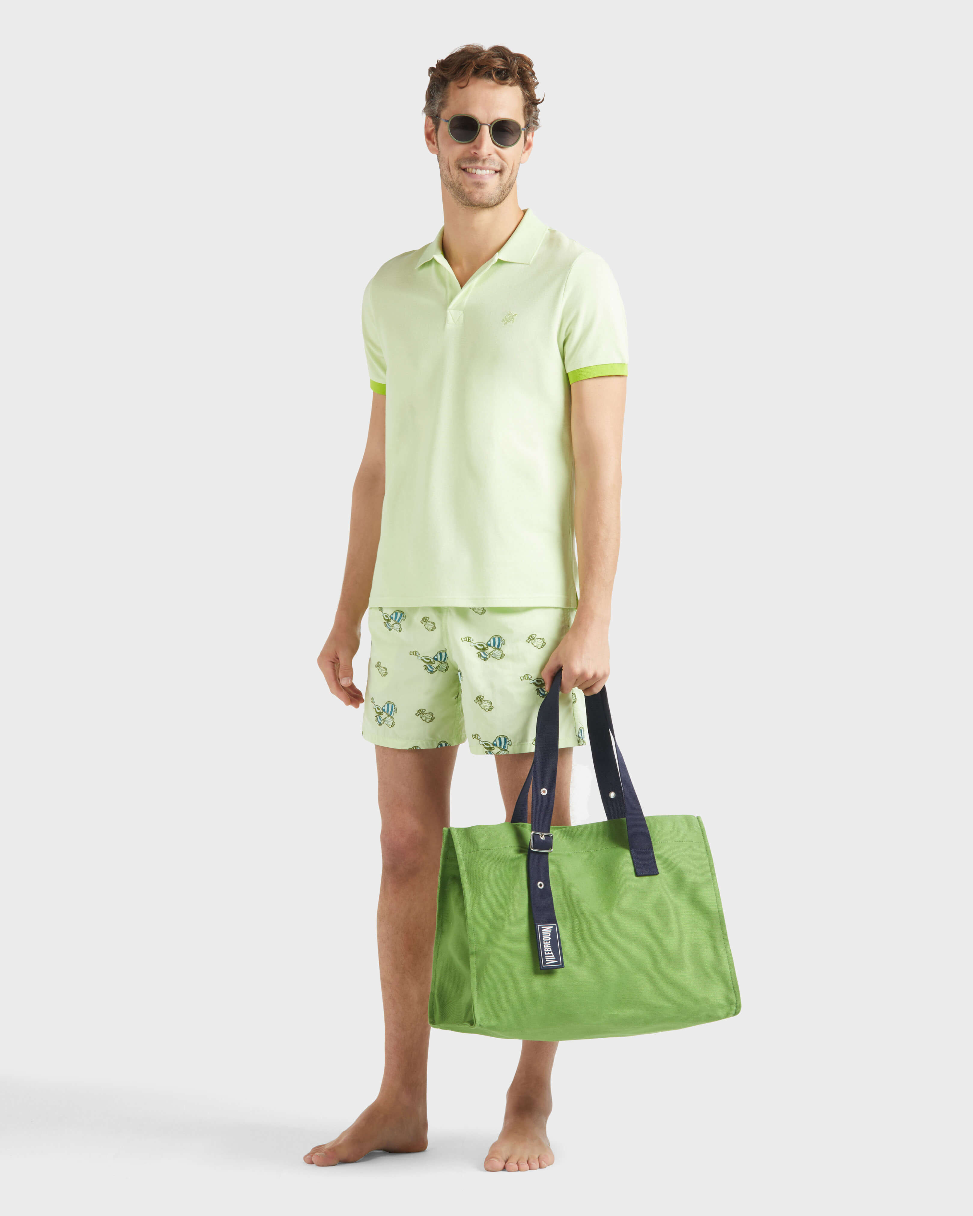 Men Swim trunks Embroidered Fishy Vibes MACAROON supp1 view