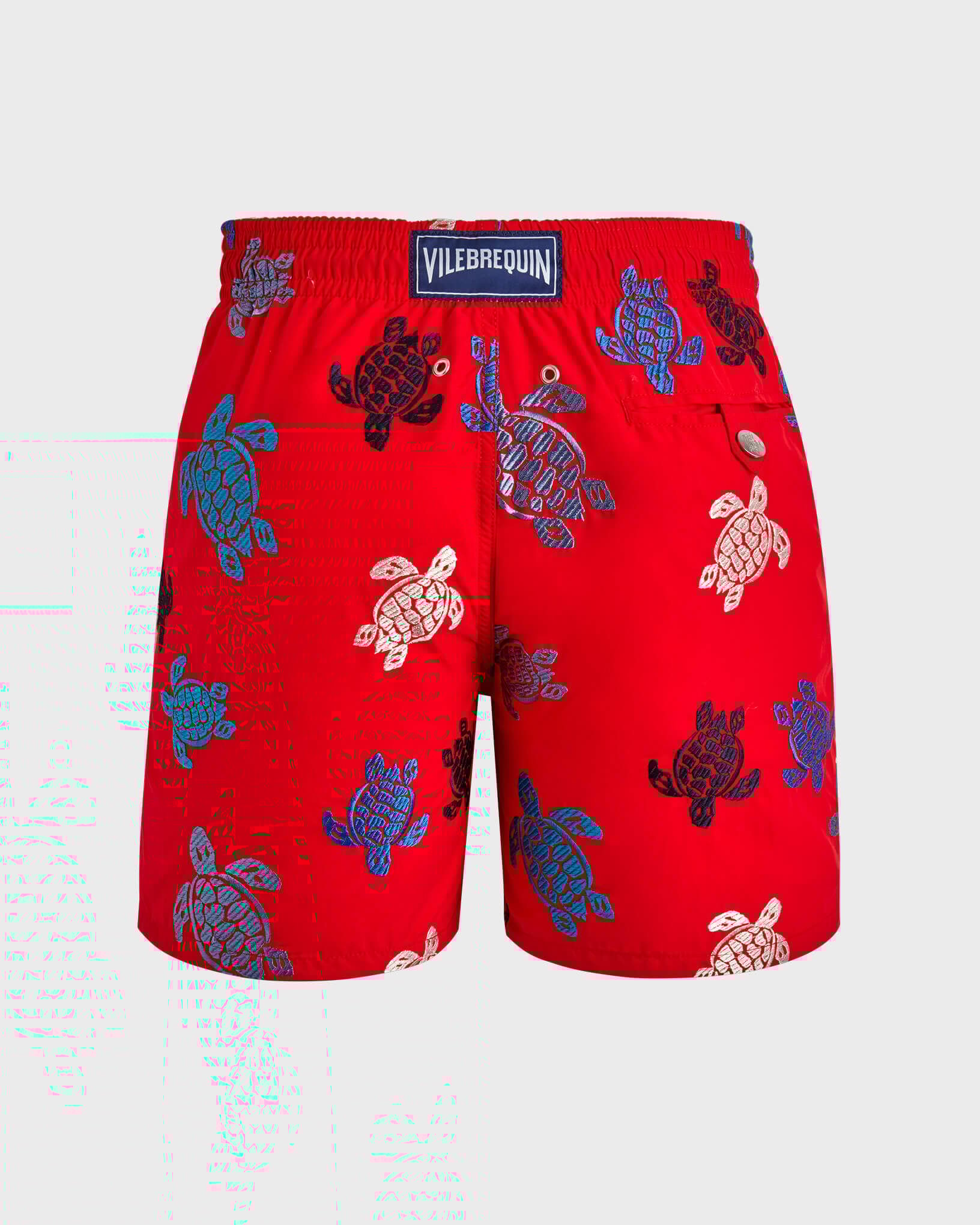 Maillot de bain brodé garçon Ronde Tortues Multicolores - Édition Limitée COQUELICOT back view