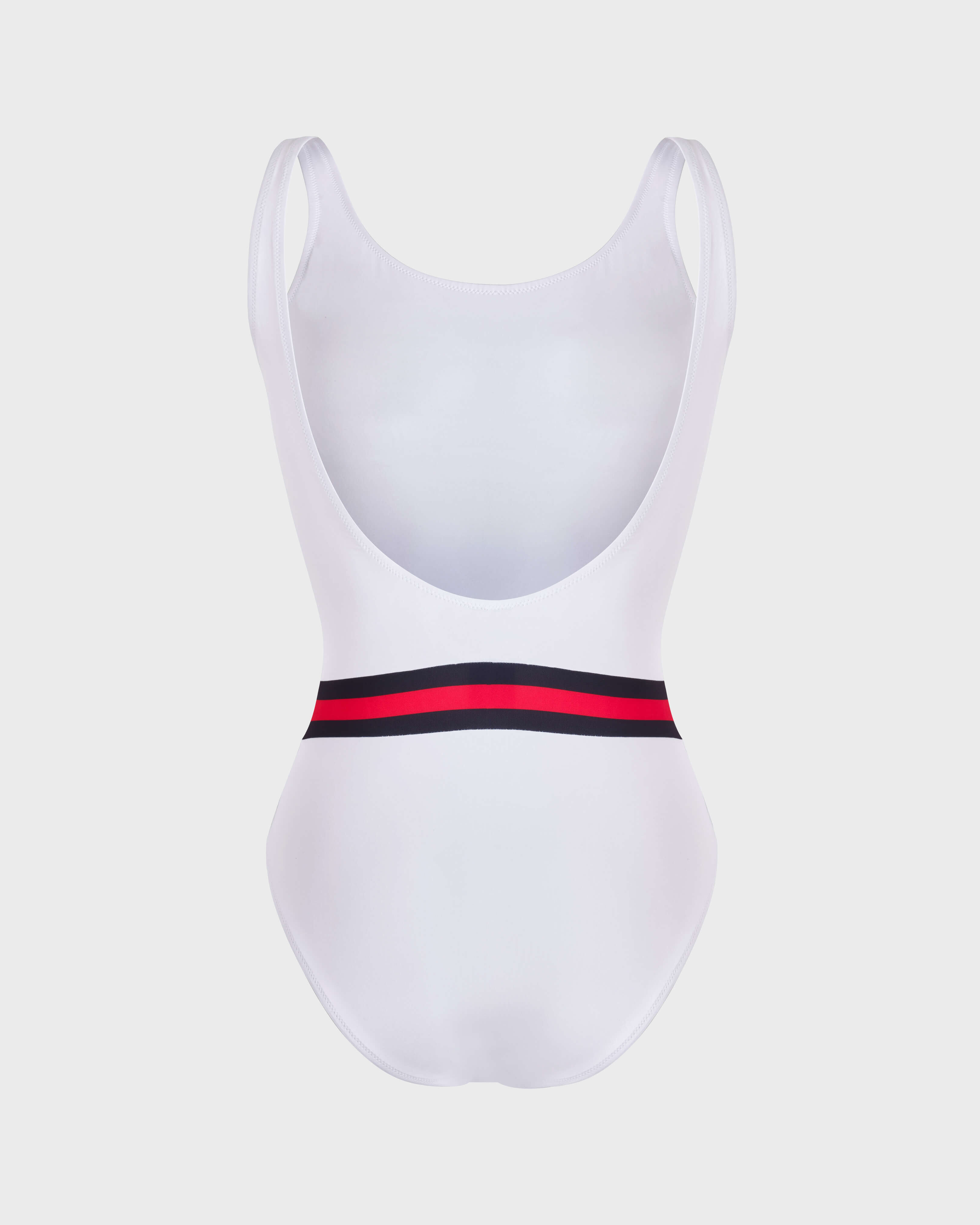 Women One-piece Swimsuit Solid - Vilebrequin x Ines de la Fressange WHITE back view