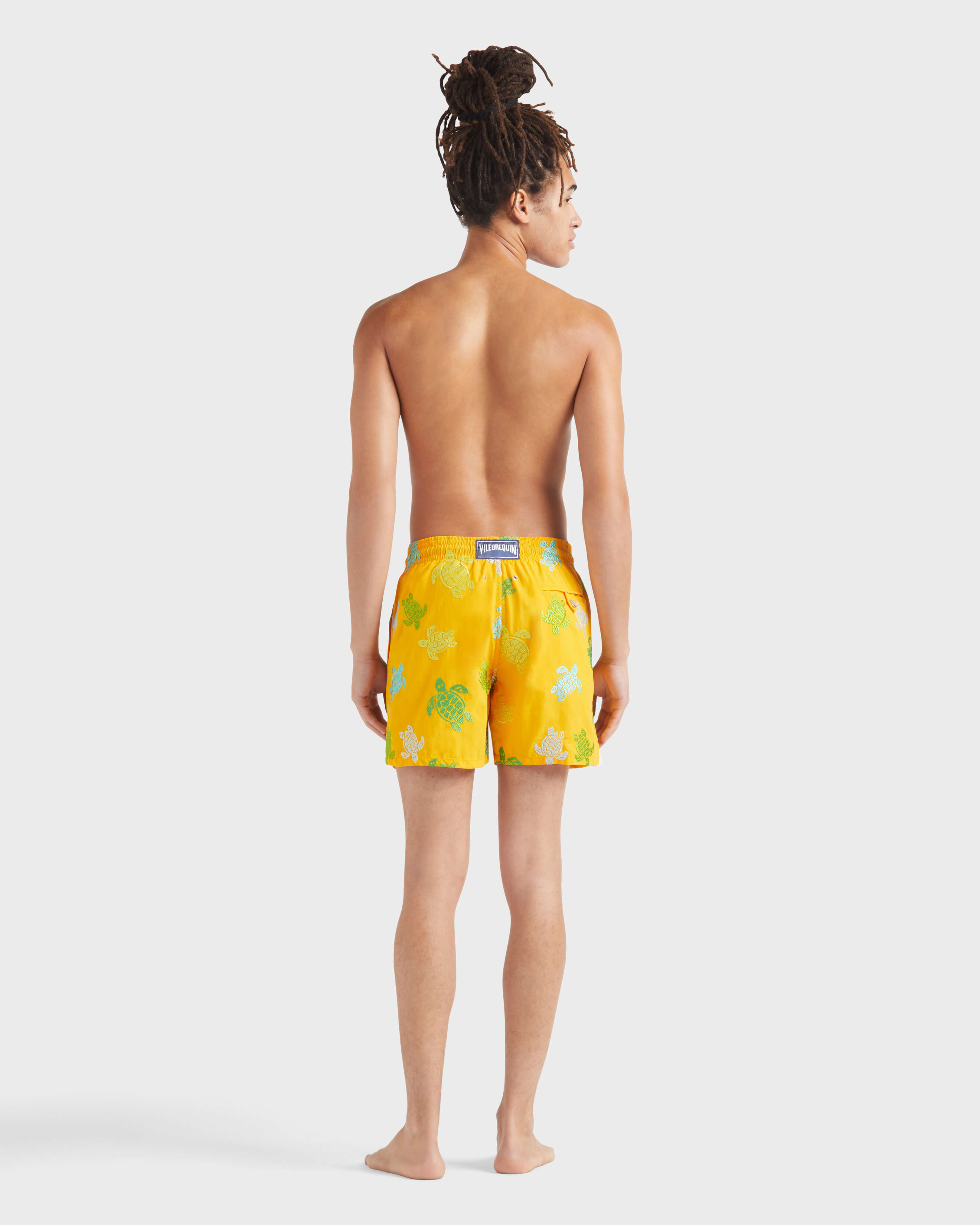 Men Swim Shorts Embroidered Tortue Multicolore - Limited Edition MANGO backworn view