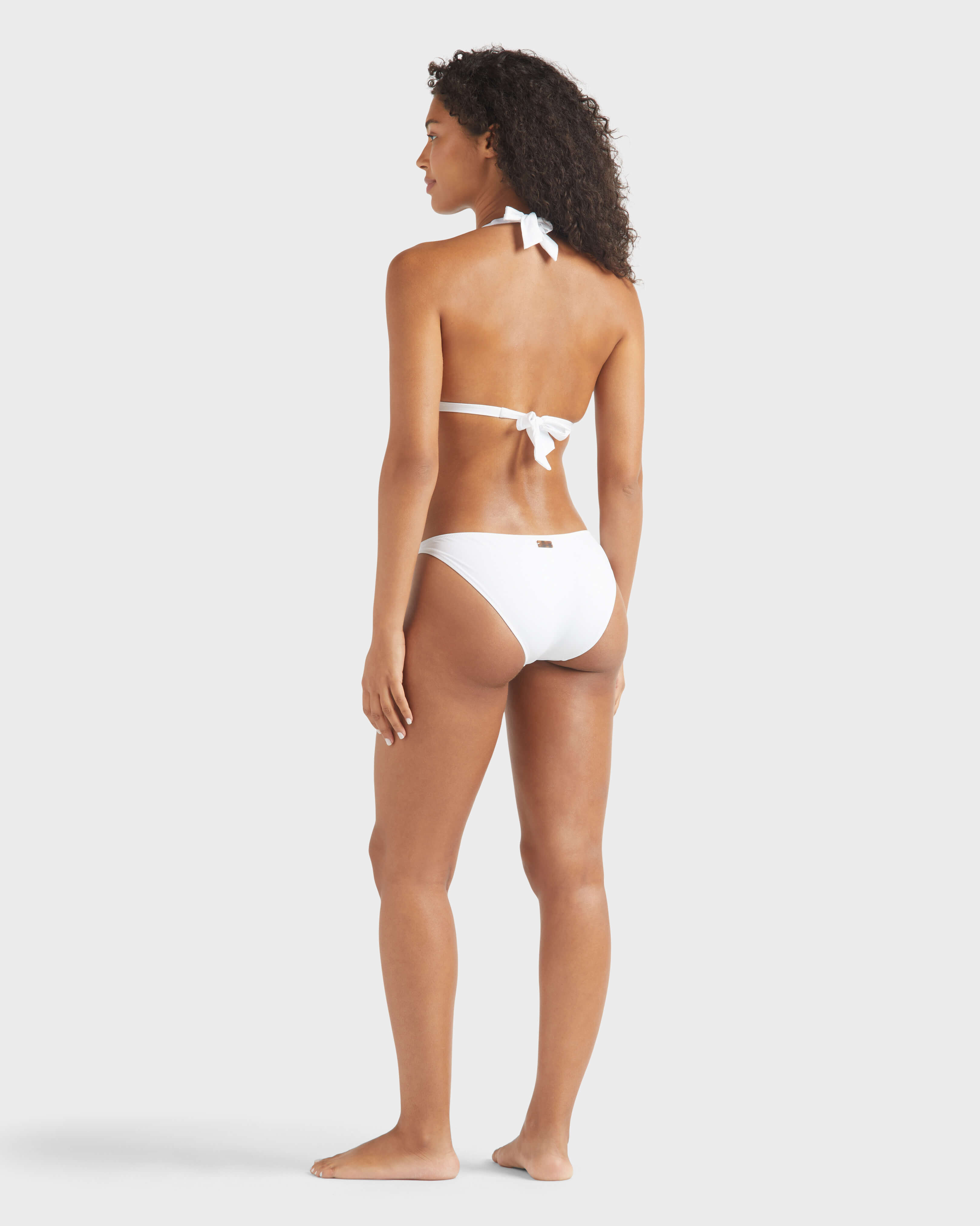 Women Mini brief Bikini Bottom Strass WHITE backworn view