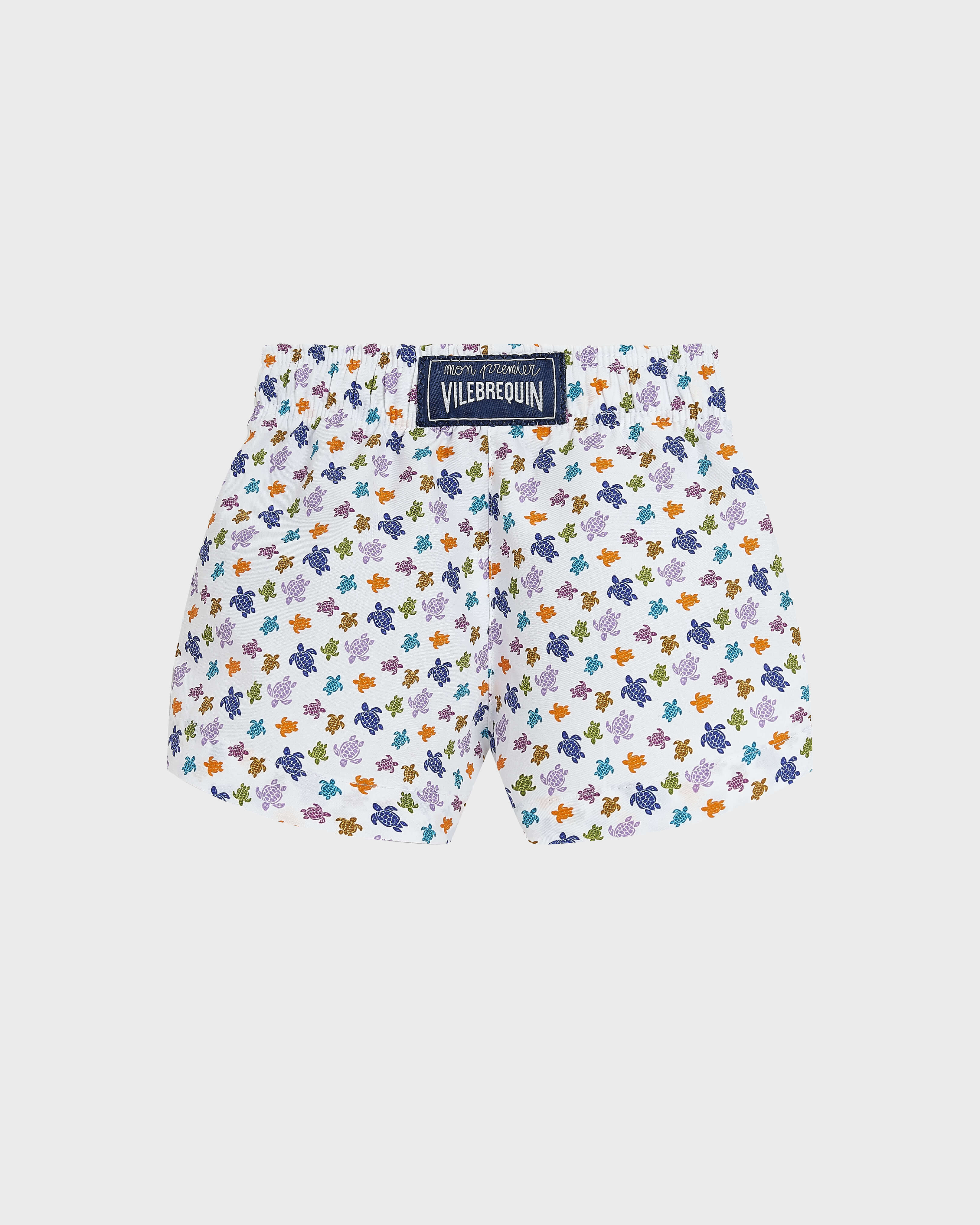 Baby Swim Shorts Micro Ronde des Tortues WHITE back view