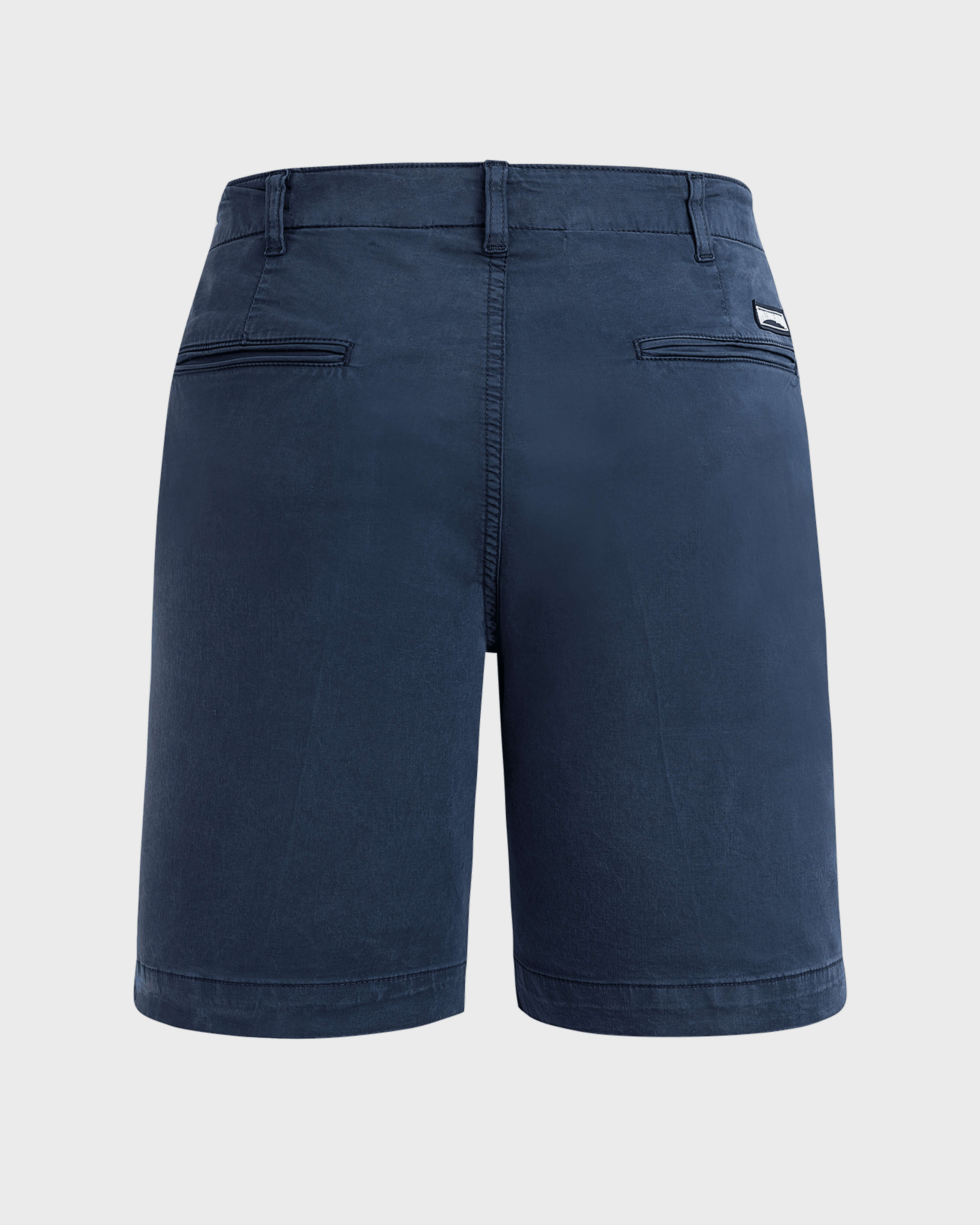 Bermuda en coton satin homme uni BLEU MARINE back view