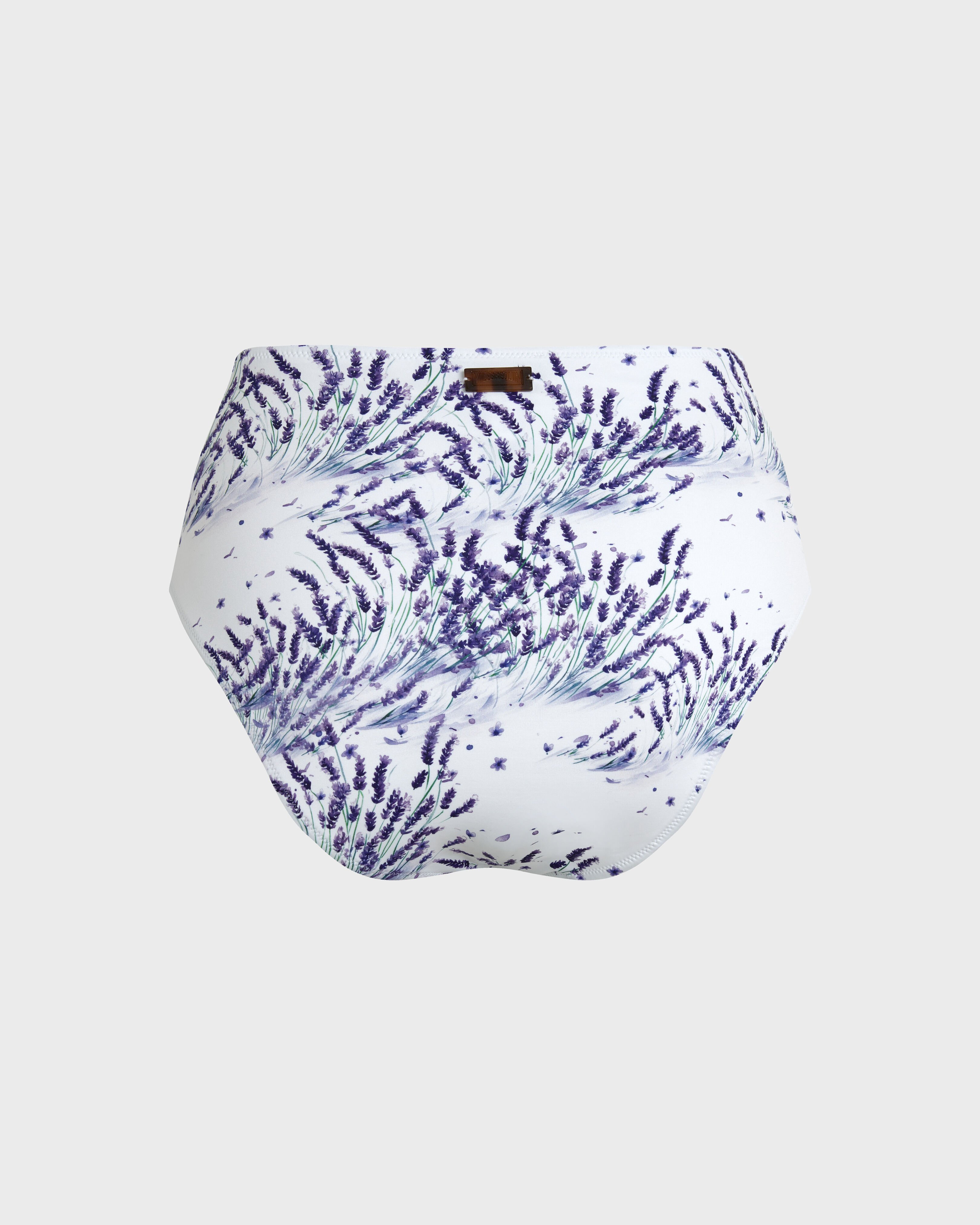 Women High-waisted Bikini Bottom Lavender - IN STOCK May 12th WHITE back view