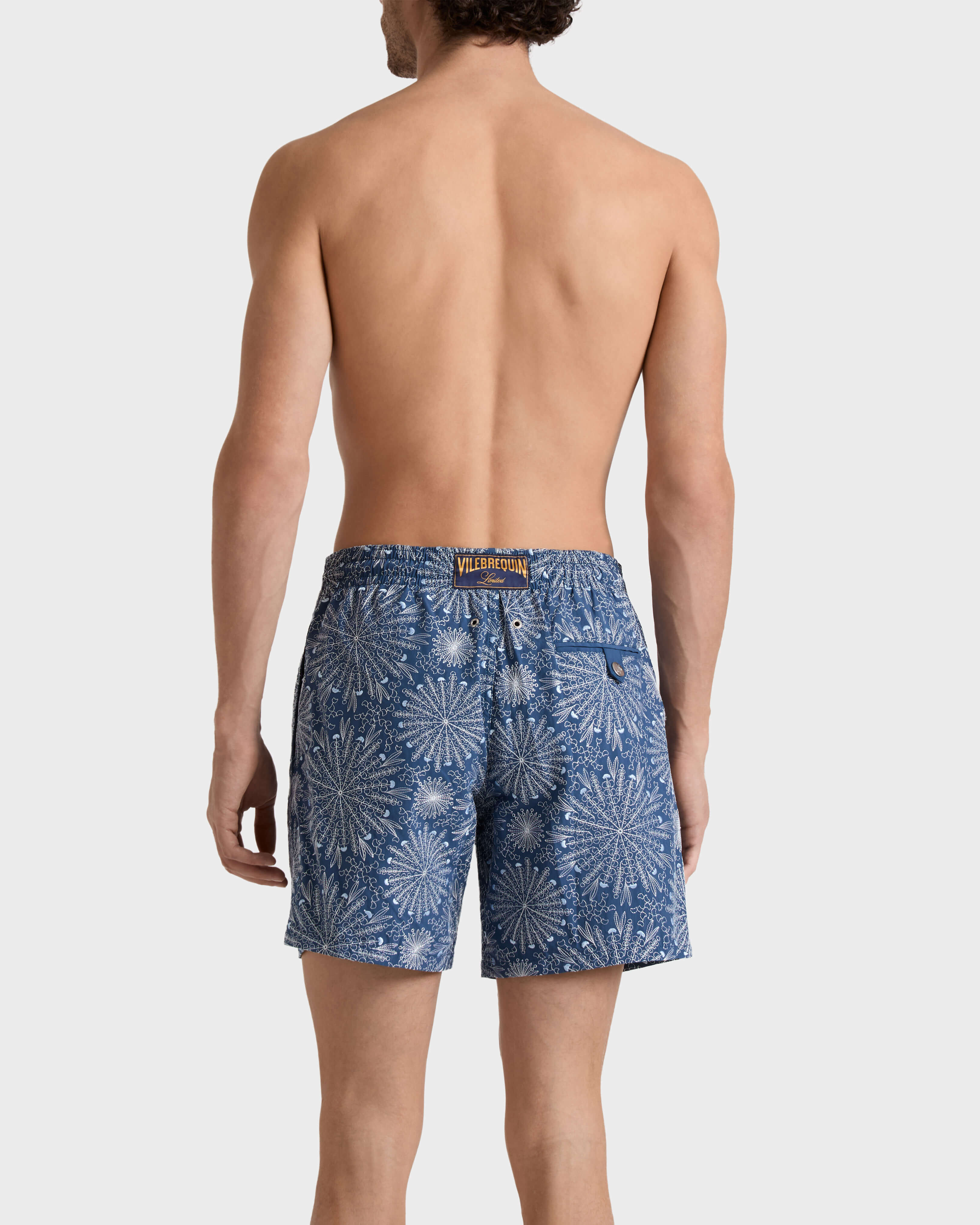 Herren-Badeshorts Mosaic Urchin Bestickt – Limitierte Auflage EVENING backworn view
