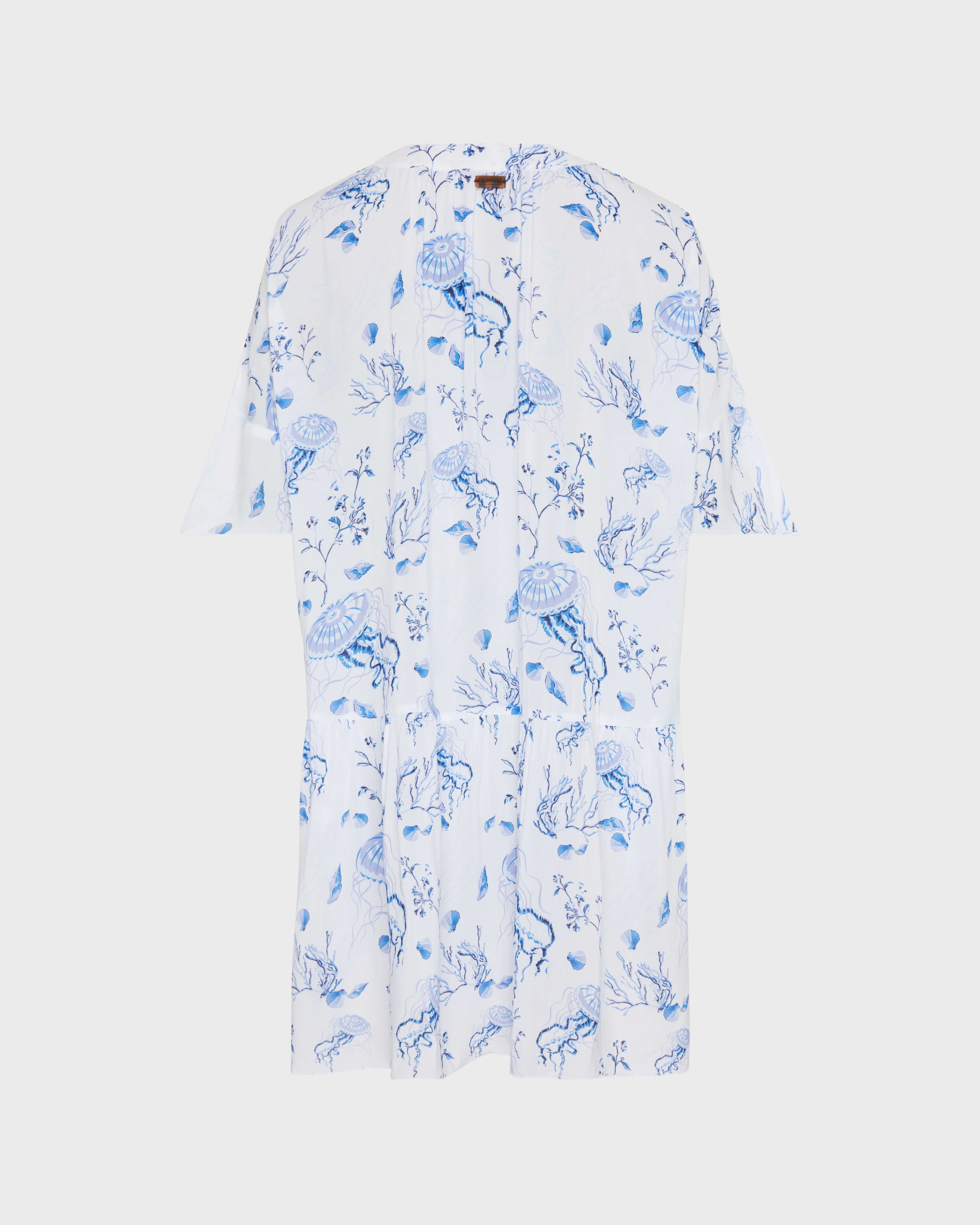 Women Viscose Dress Medusa and Shells WHITE back view