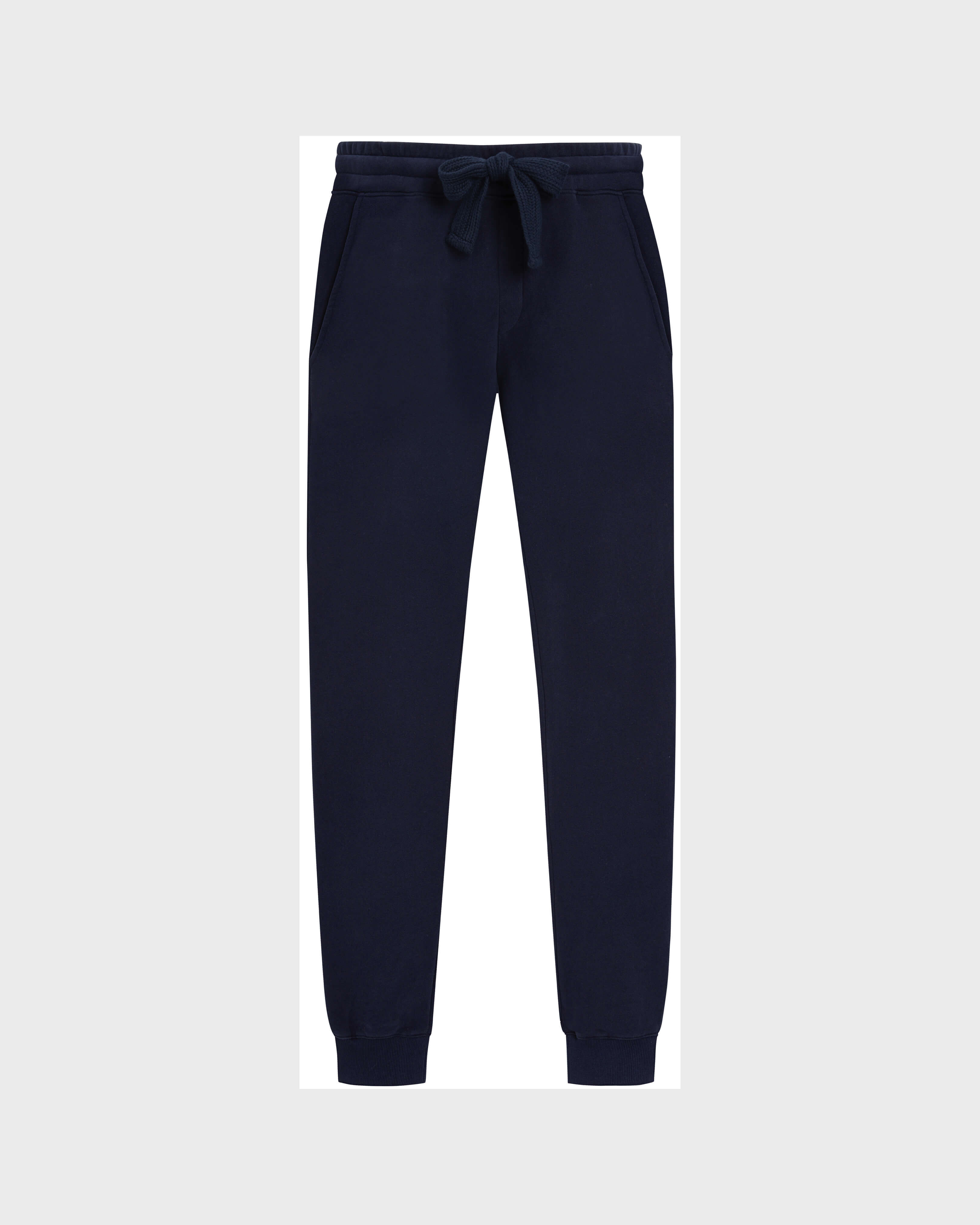 Men Jogging Cotton Pants BLU MARINE front view