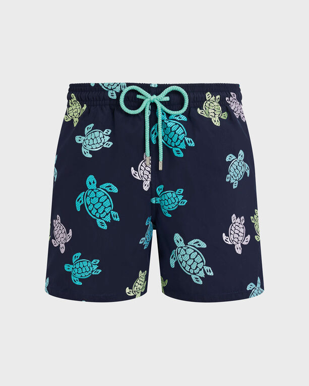 Vilebrequin - Men Swim Shorts Embroidered Tortue Multicolore - Limited Edition - Swimwear - Mistral - Blue - Size S