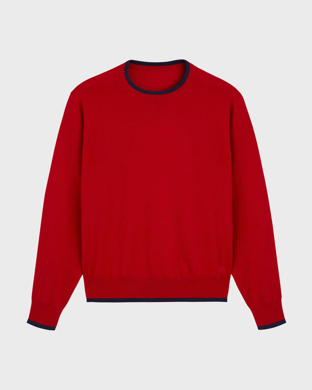 Vilebrequin - Men Merino Wool Cashmere Silk Crewneck Sweater - Pullover - Pierre - Red - Size L