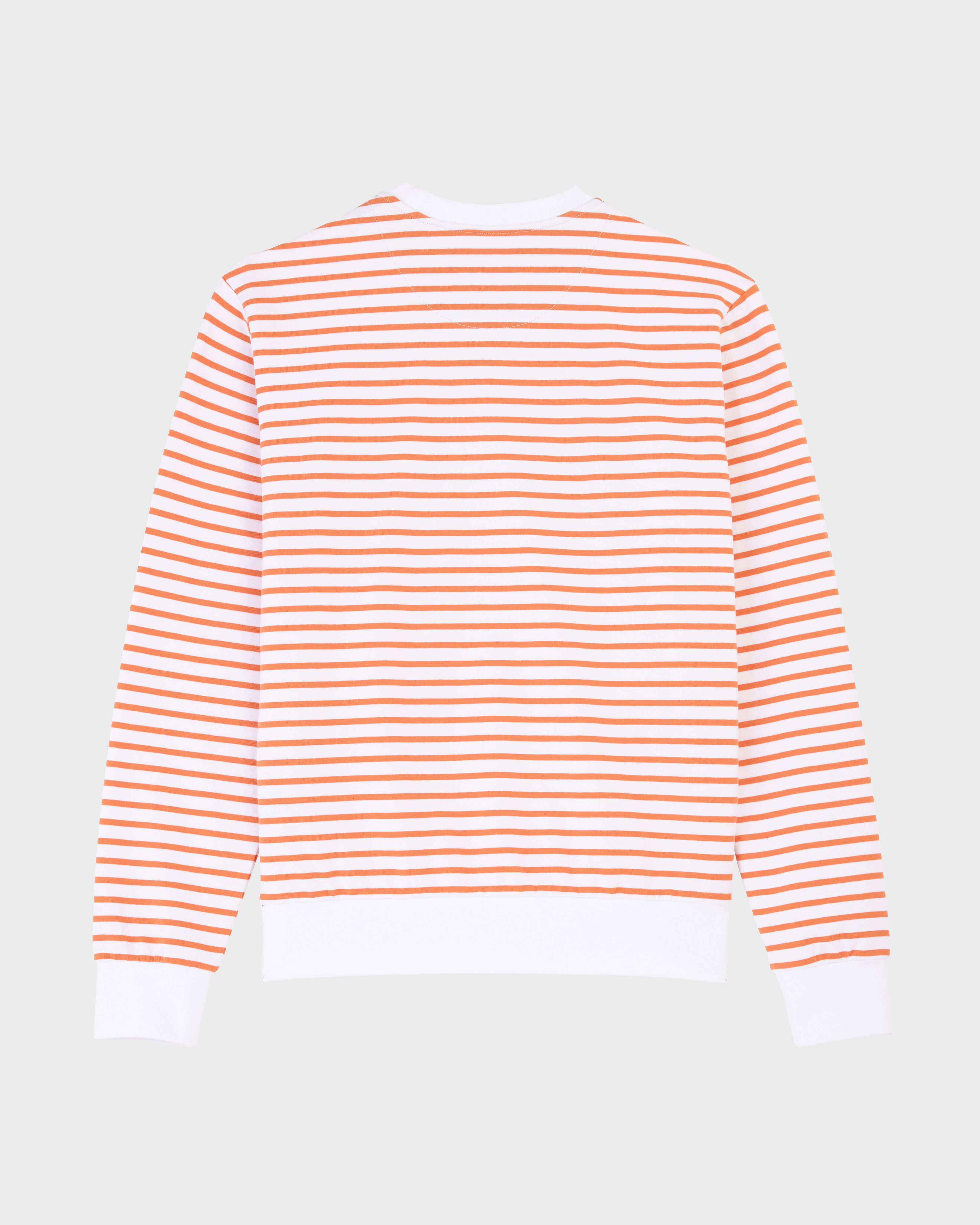 Men Cotton Striped Crewneck Sweatshirt CARROT back view
