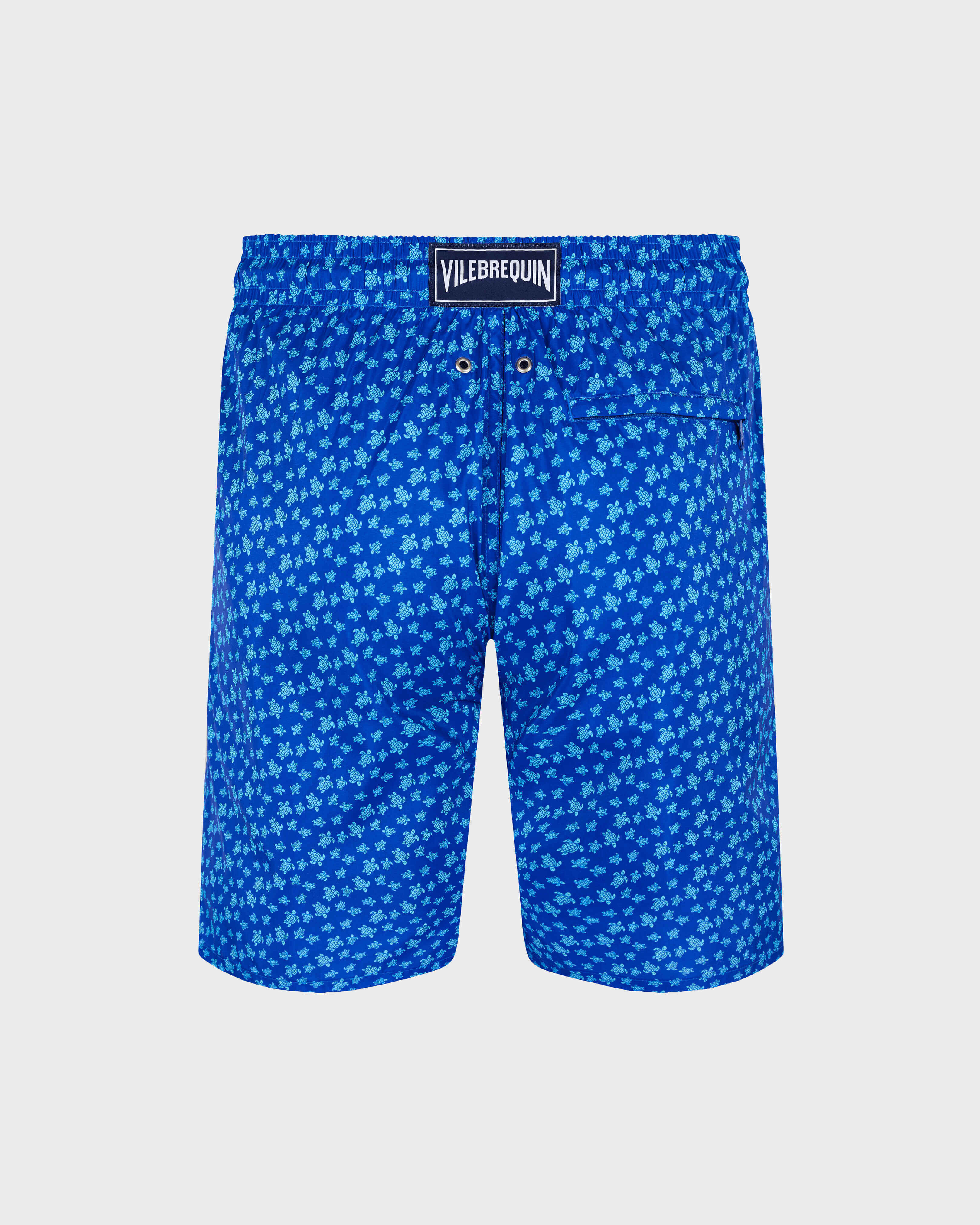 Men Long Swimwear Ultra-light and Packable Micro Ronde Des Tortues SEA BLUE back view