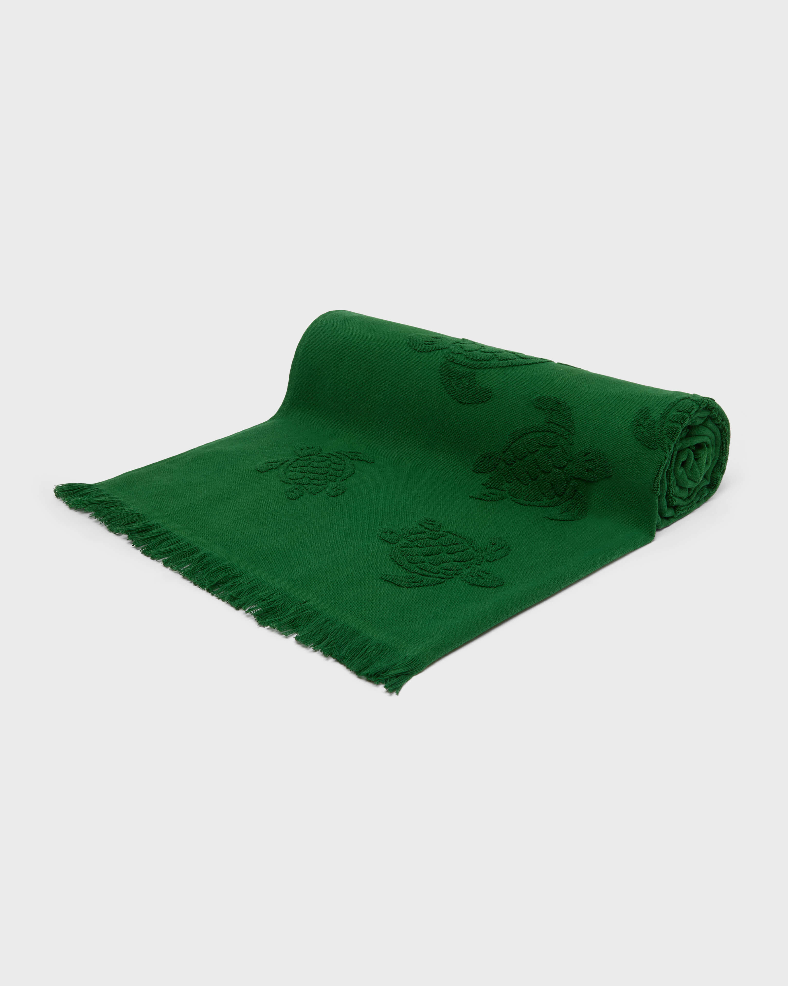 Telo da spiaggia in cotone organico Turtles Jacquard TROPICAL look1 view