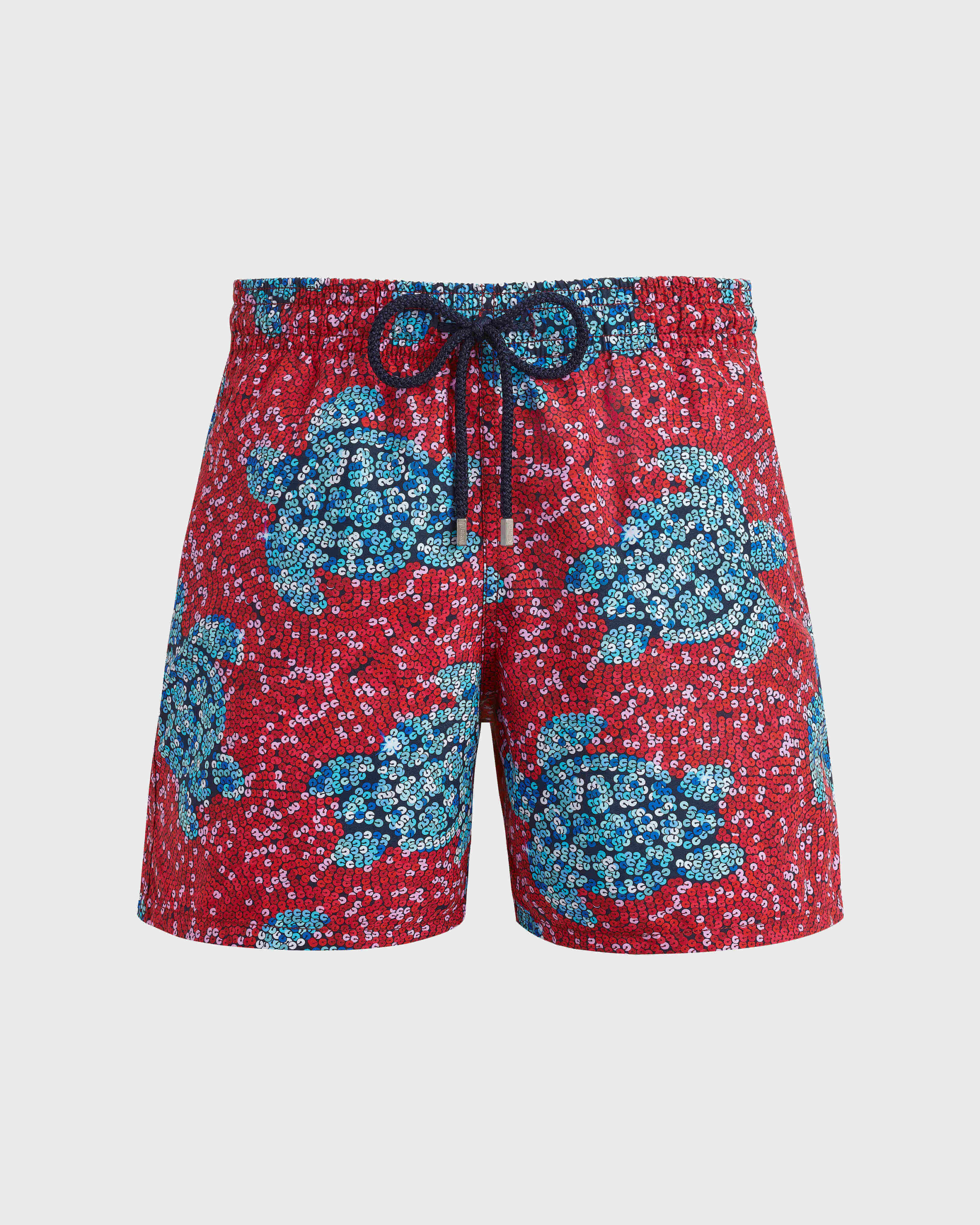 Men Swim Shorts Turtles Sequins MERLOT front view