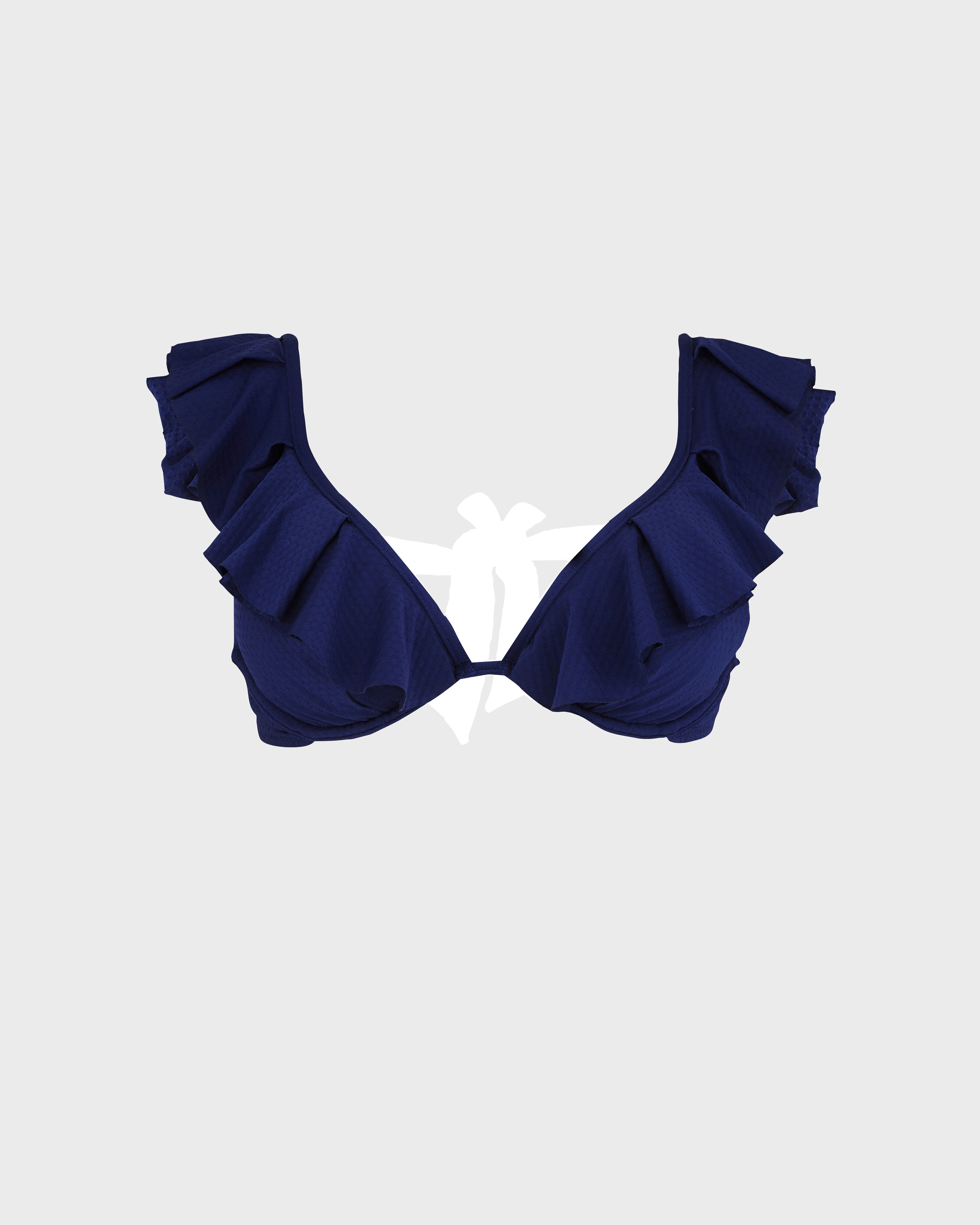 Women Underwire Bikini Top Plumetis INK front view