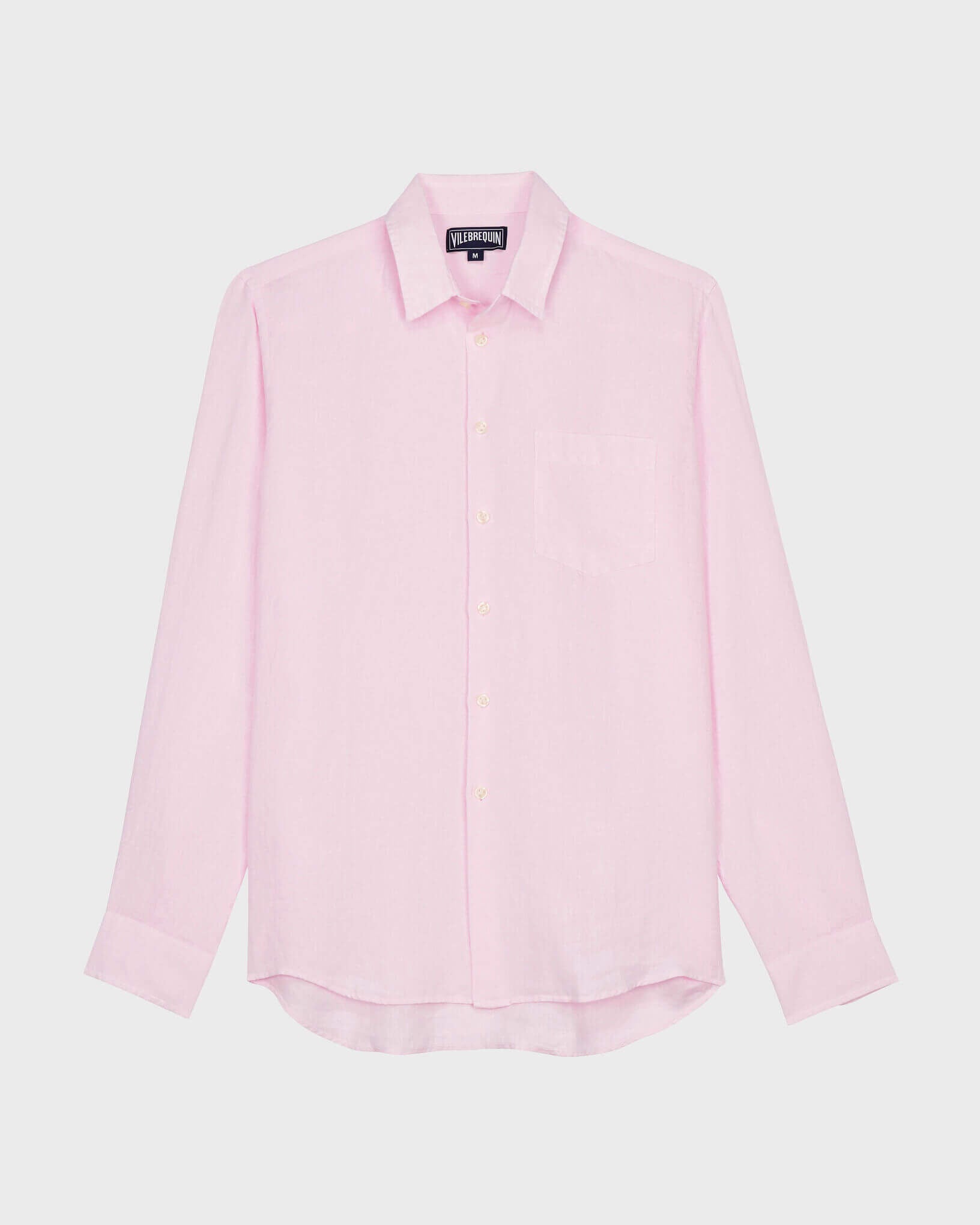 Camisa de lino lisa para hombre BALLET SHOE front view
