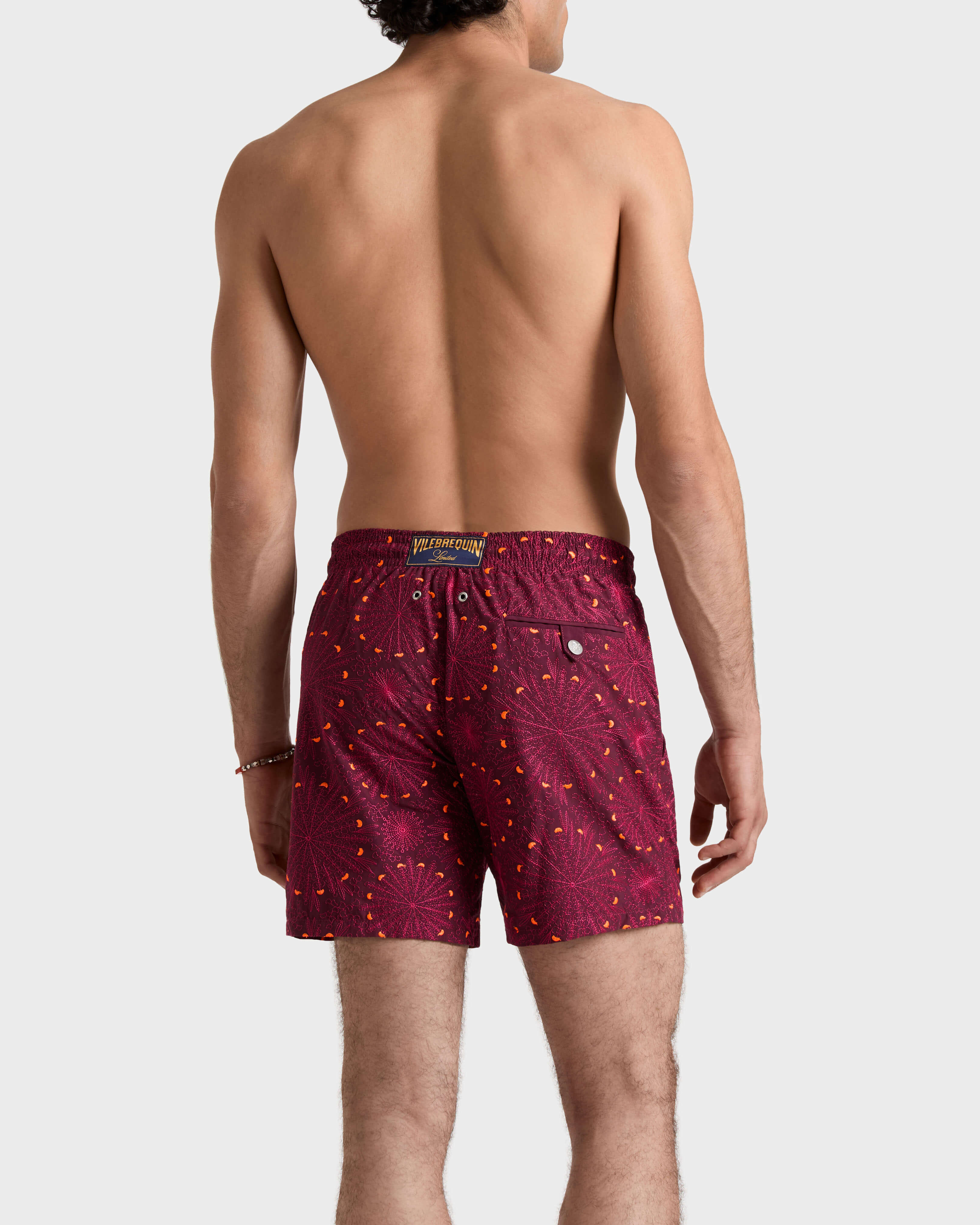 Men Embroidered Swim Shorts Mosaic Urchin - Limited Edition BACCHUS backworn view