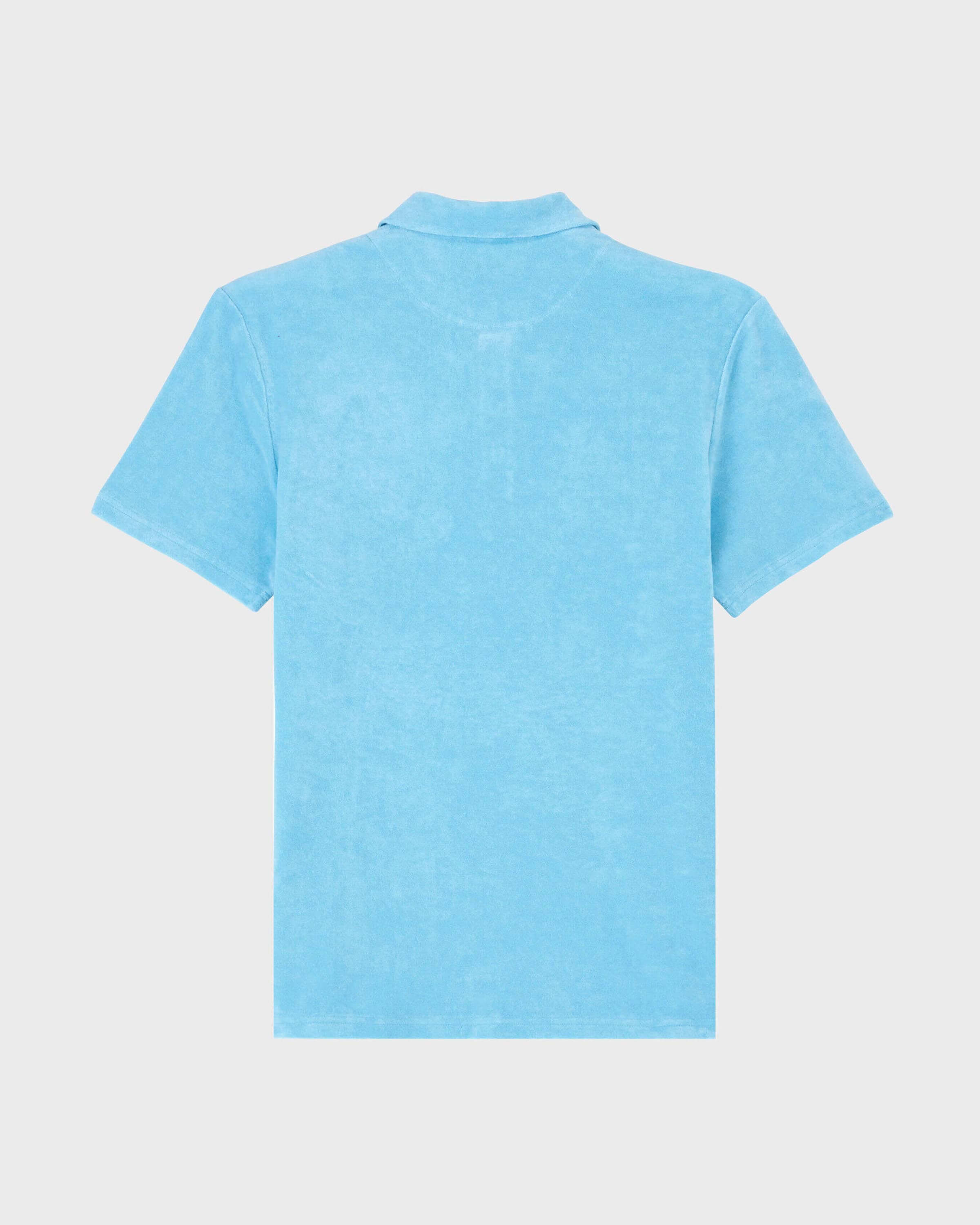 Men Terry Polo Shirt Solid SANTORINI back view
