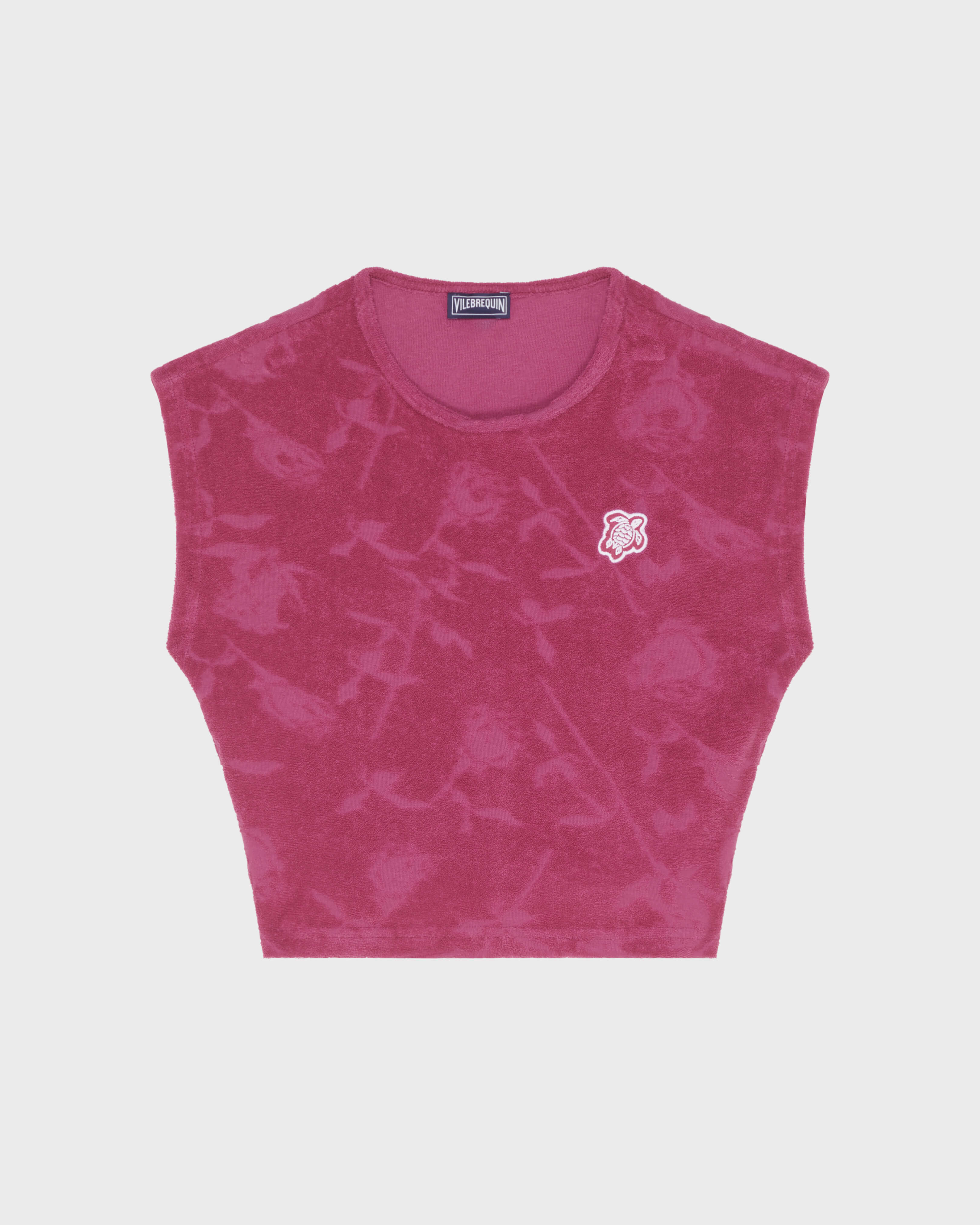 Débardeur en éponge fille Roses POURPRE front view