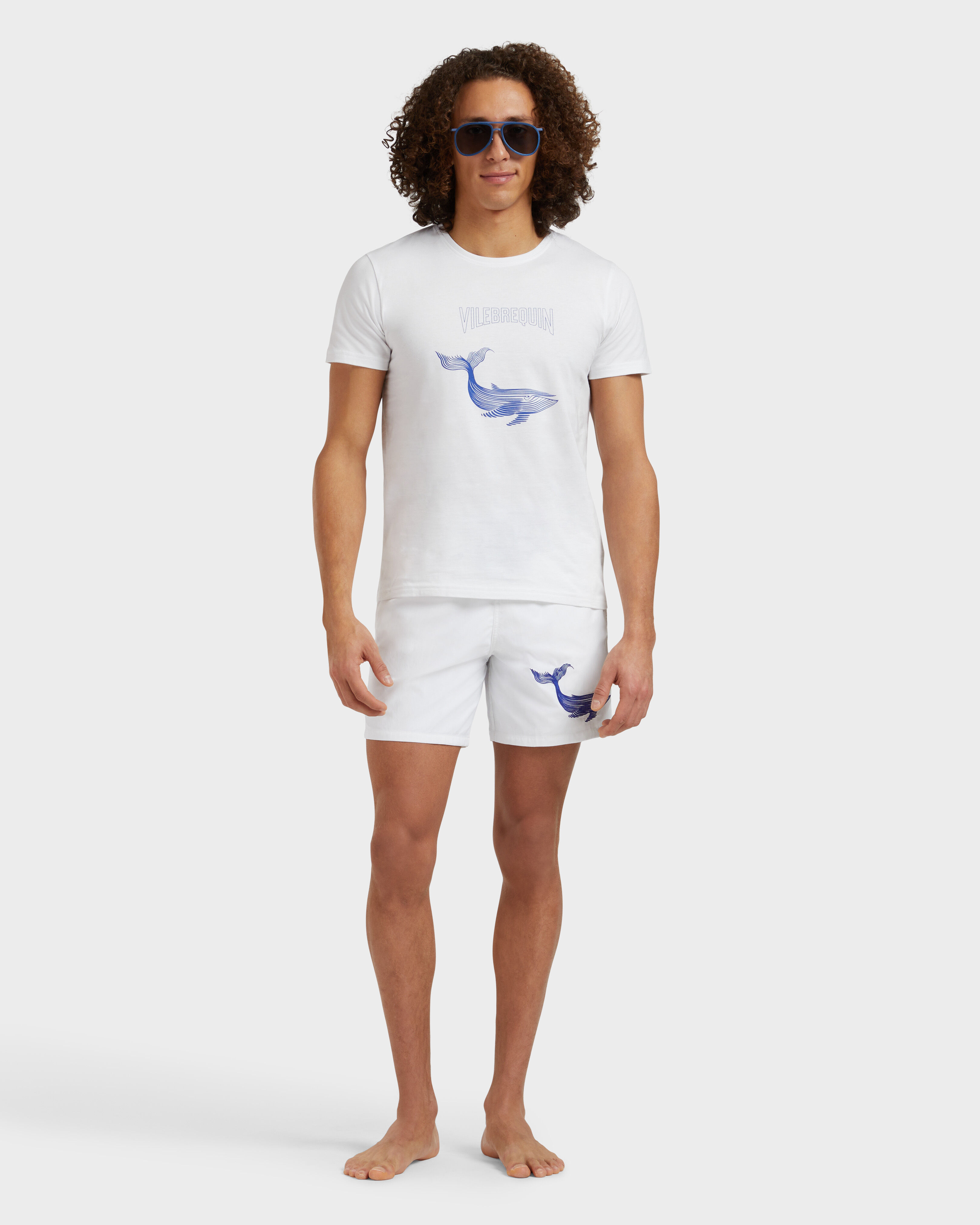 Men Swim Shorts Embroidered Whale WHITE supp3 view