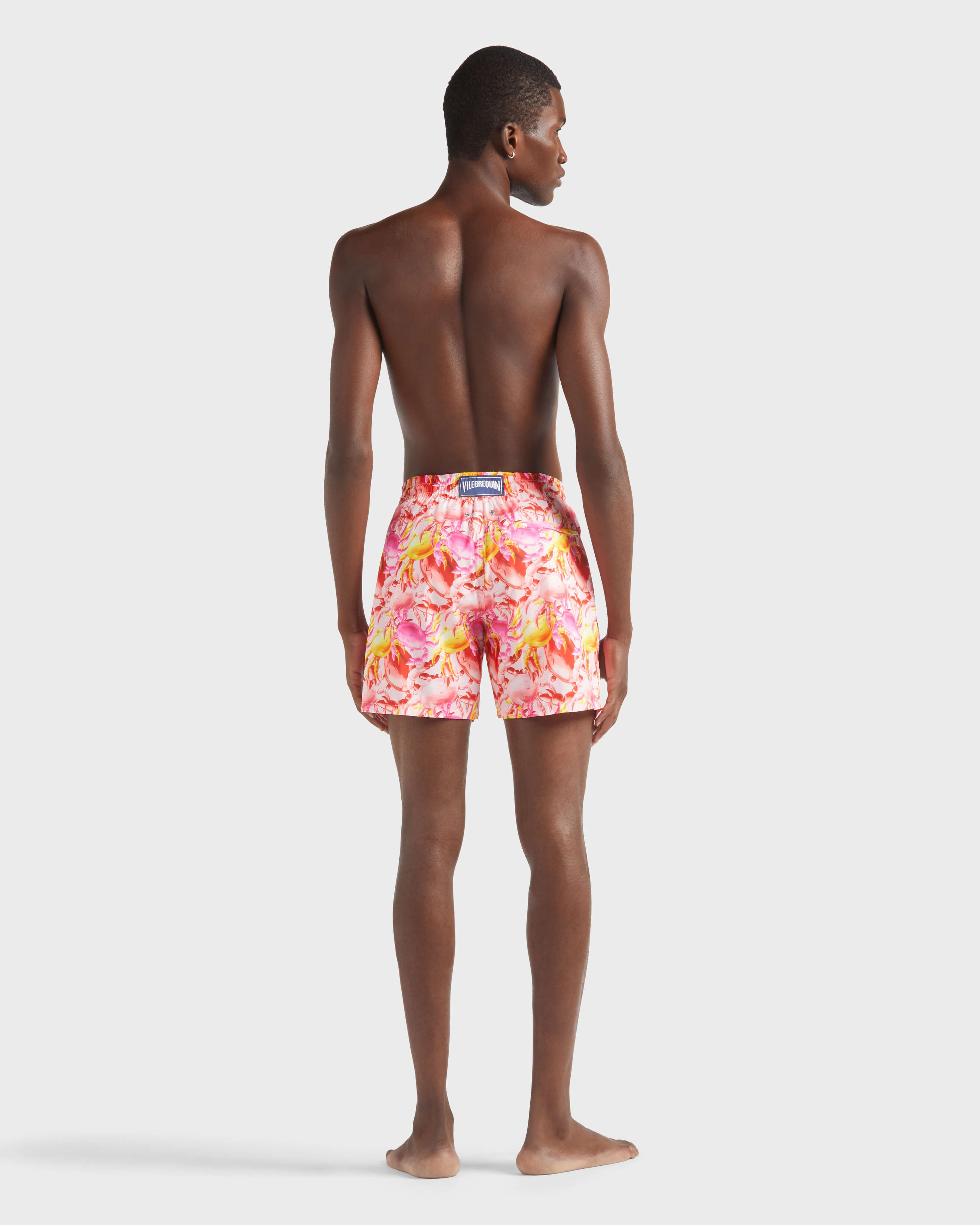 Men Ultra-light and Packable Swim Trunks Crab Ballons PEONY backworn view