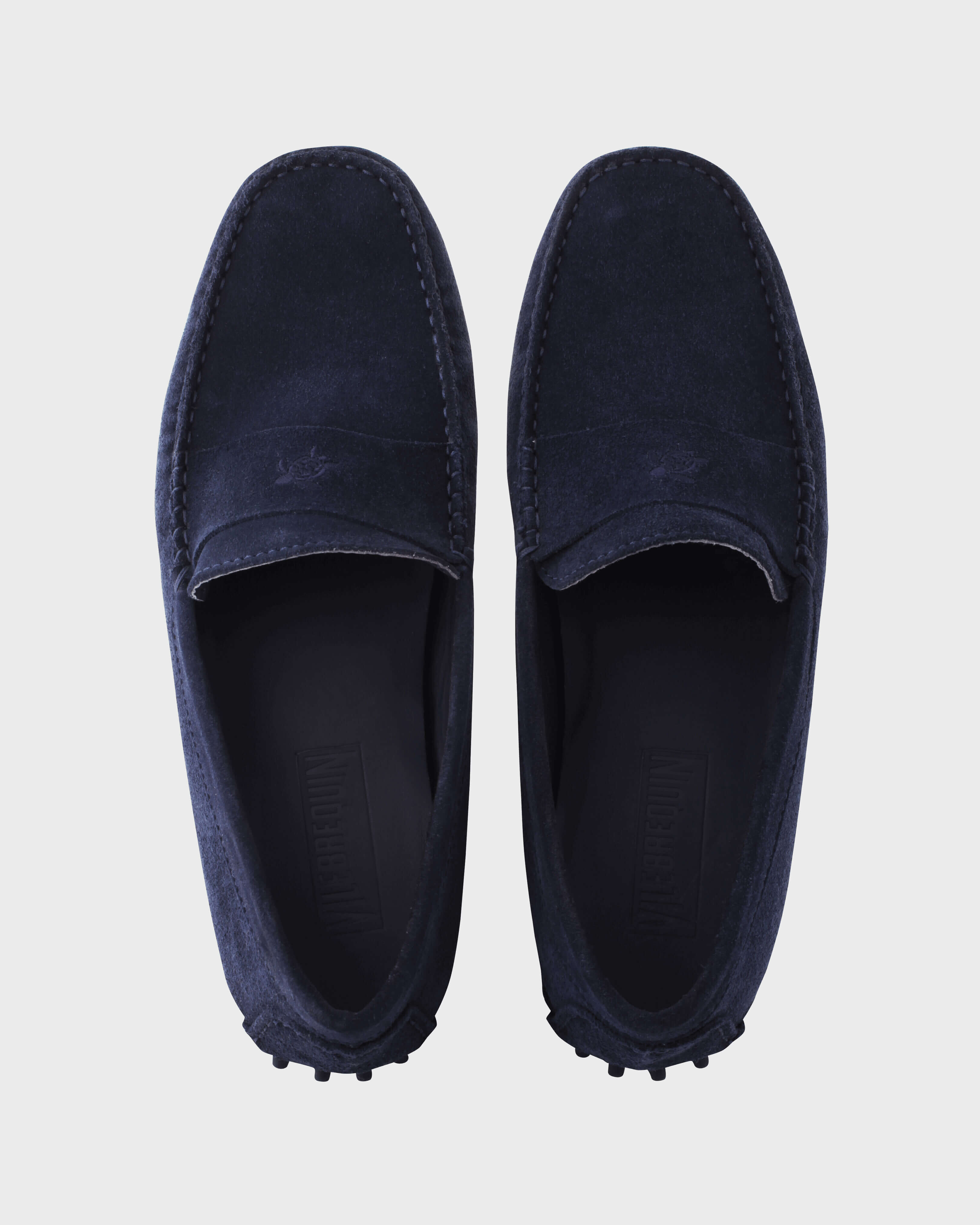 Mocasines en ante suave de color liso para hombre AZUL MARINO front view