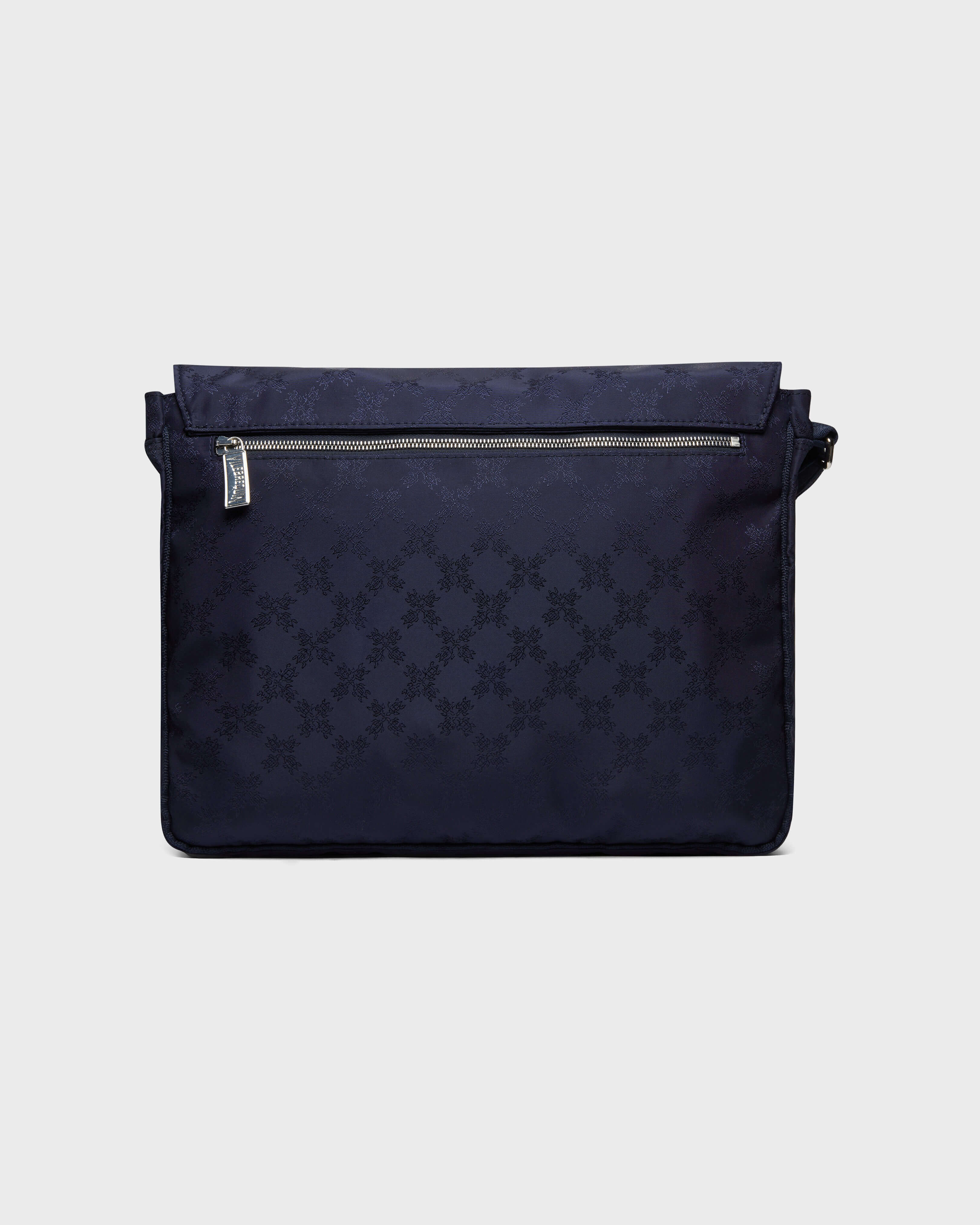 Sac messenger unisexe Turtle Monogram Jacquard BLEU MARINE back view