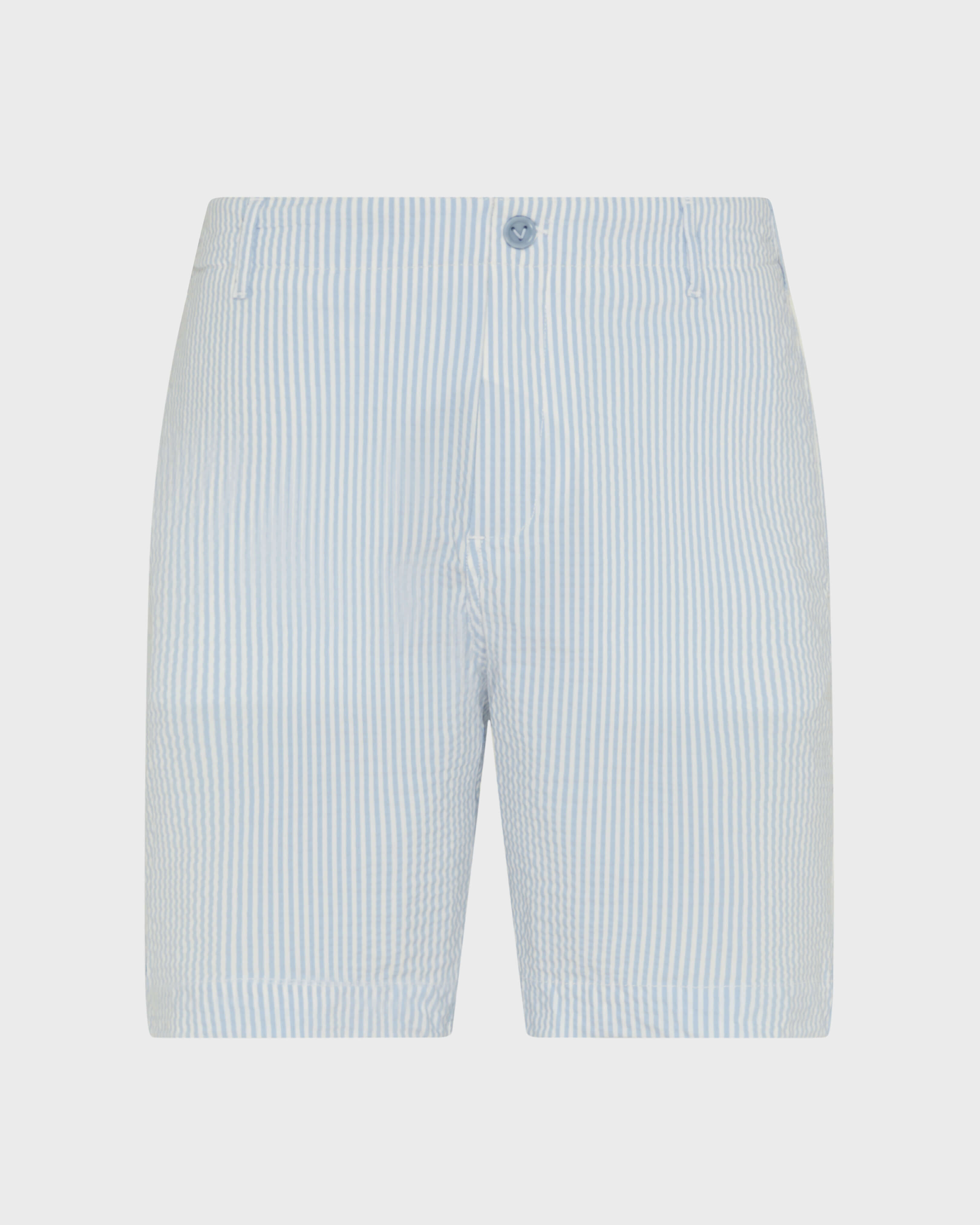 Bermuda uomo in cotone elasticizzato seersucker a righe CLOUDY front view