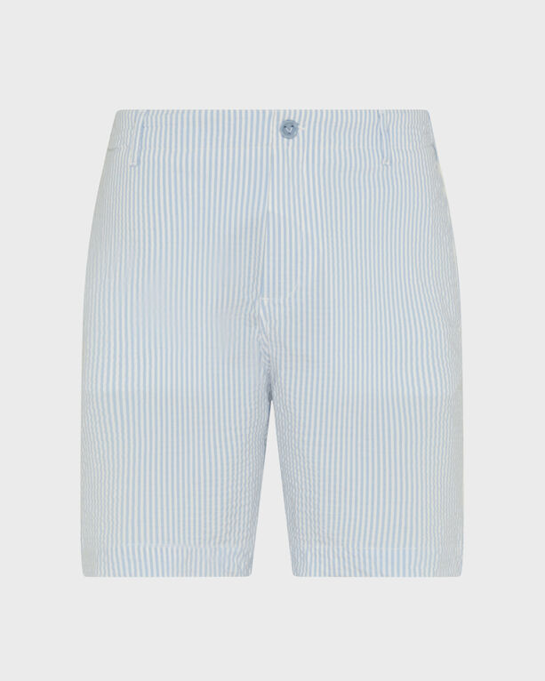Vilebrequin - Men Stretch Cotton Bermuda Shorts Seersuckers Stripes - Bermuda - Brad - Blue - Size M