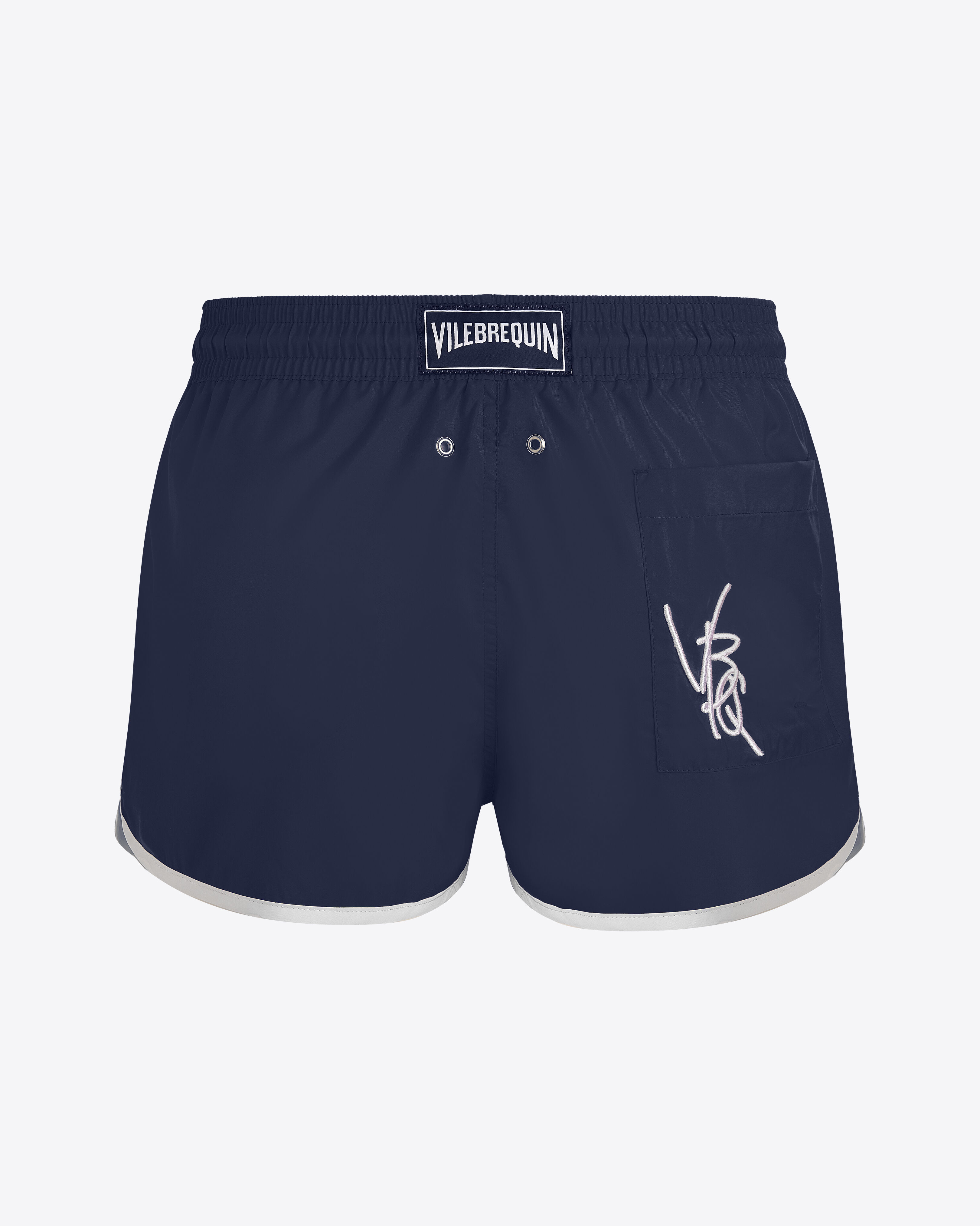 Men Short Ultra-light Swim Shorts Solid NAVY back view