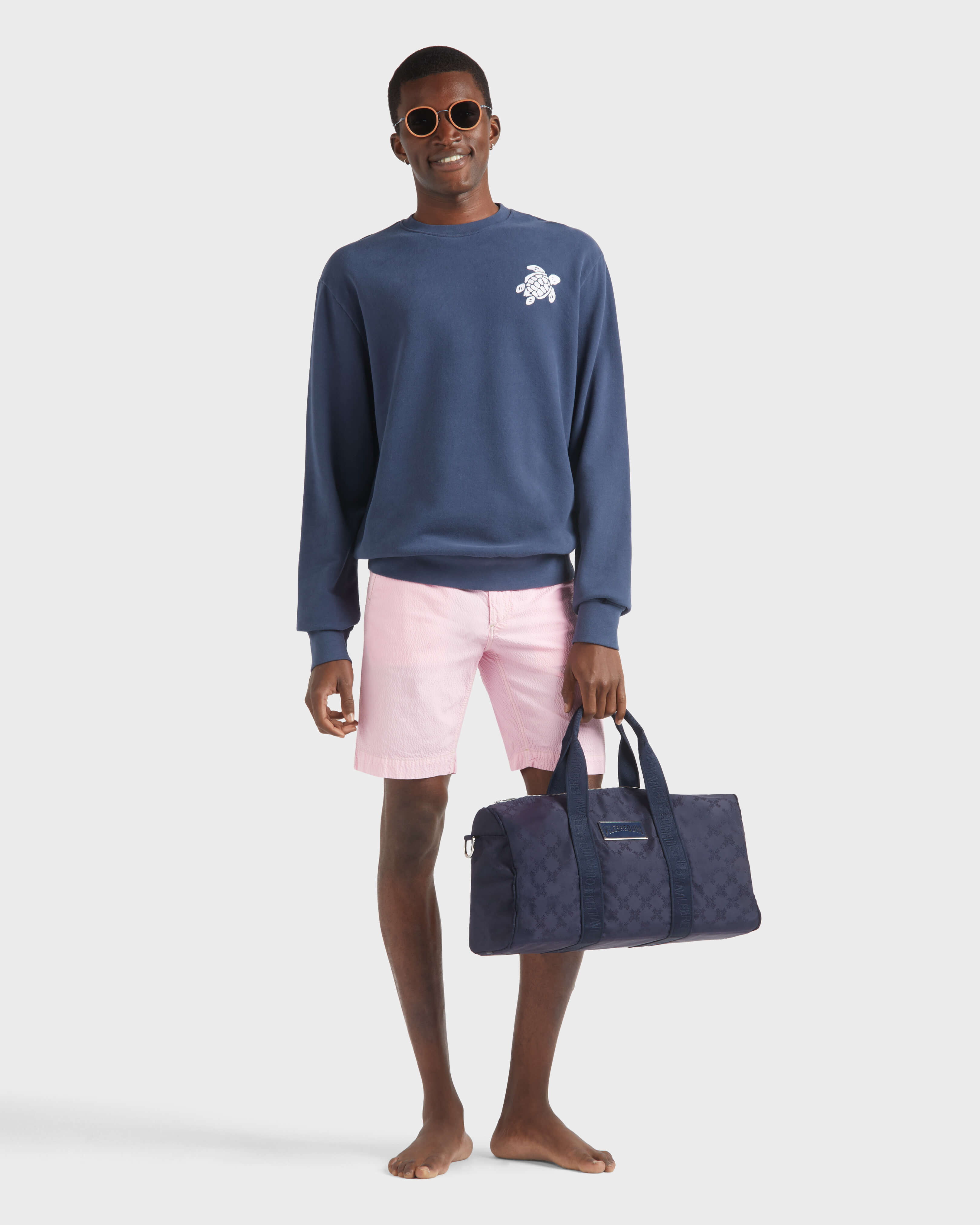 Men Cotton Seersucker Bermuda Shorts PEONY supp1 view